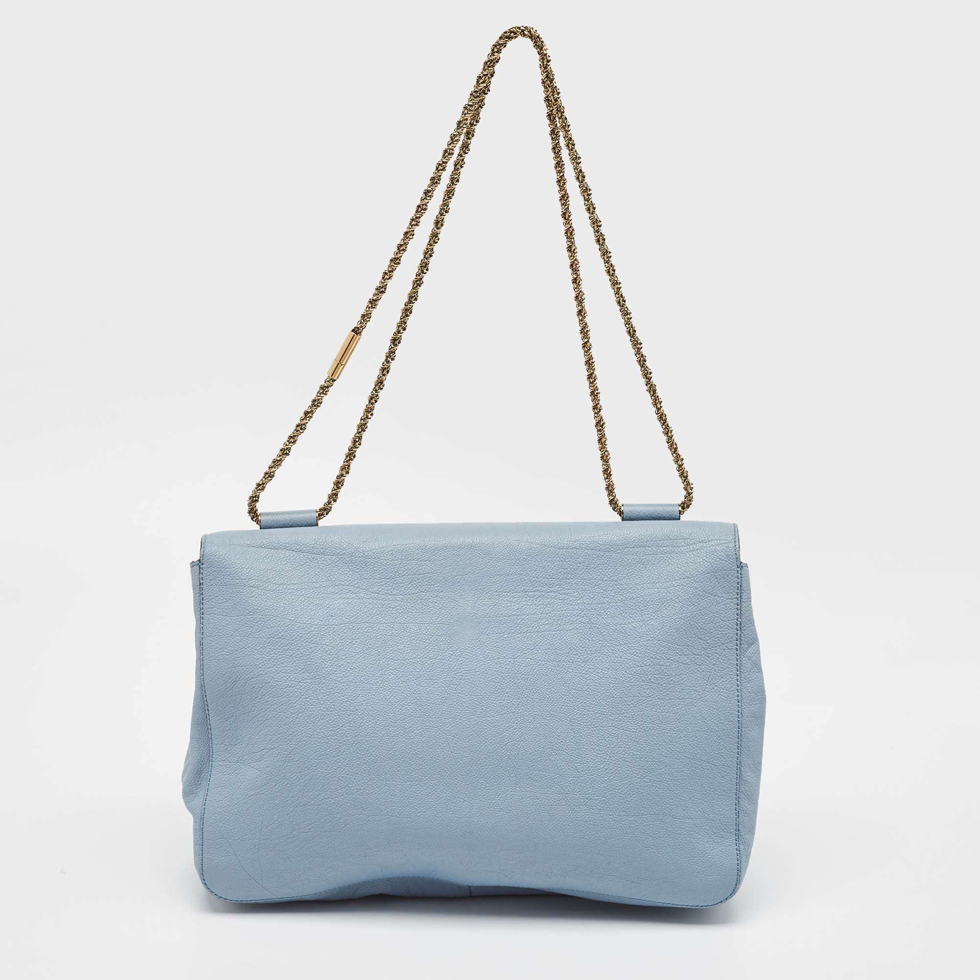 Chloe Light Blue Leather Large Elsie Shoulder Bag