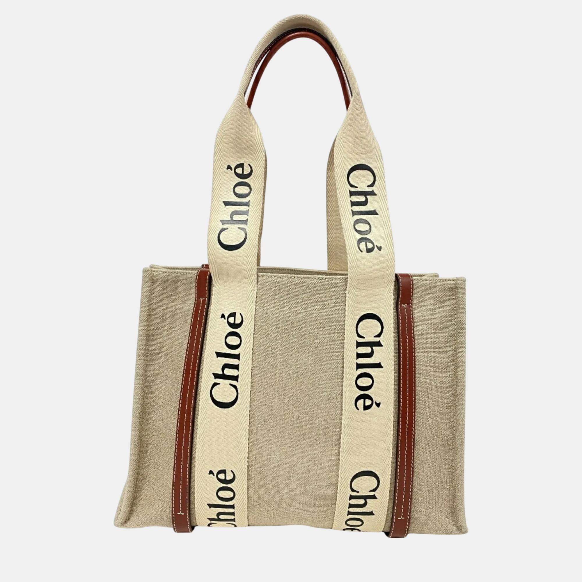 Chloe Beige Ody Medium Tote Bag