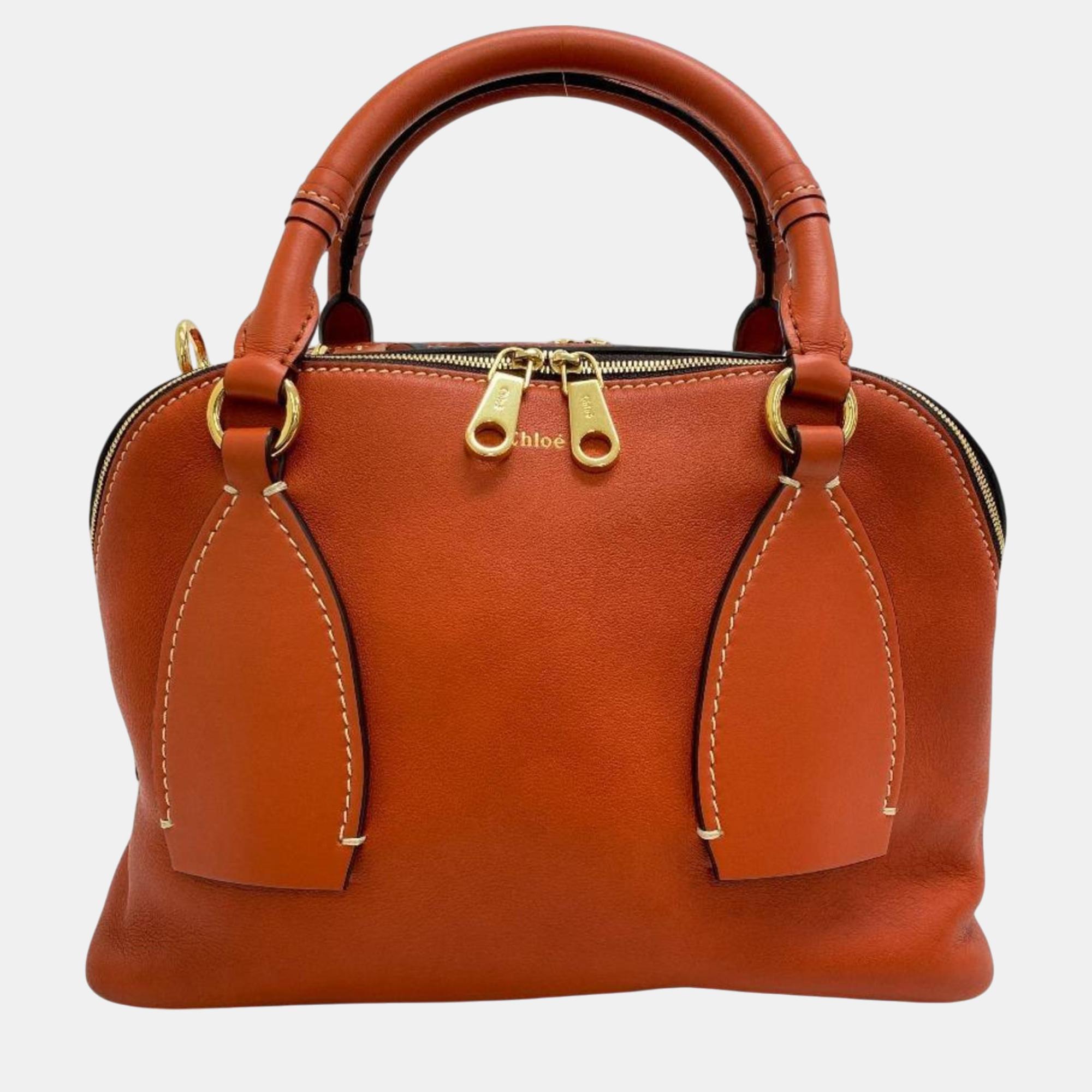 Chloe Orange Dahlia Handbag