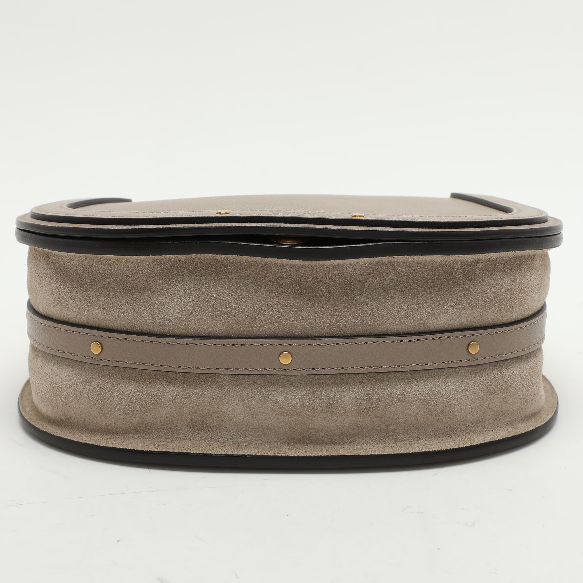 Chloé Grey Leather And Suede Small Nile Bracelet Shoulder Bag