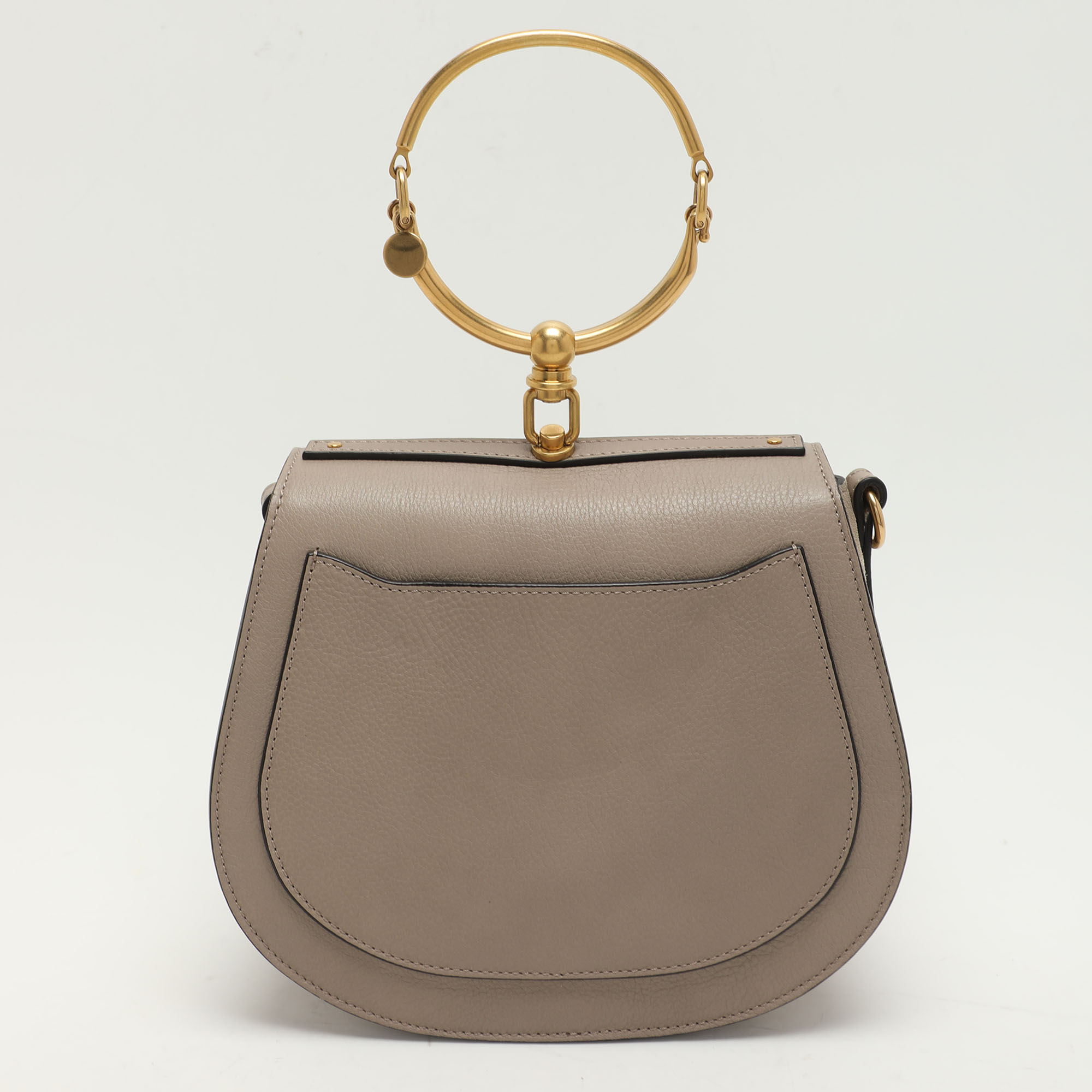 Chloé Grey Leather And Suede Small Nile Bracelet Shoulder Bag