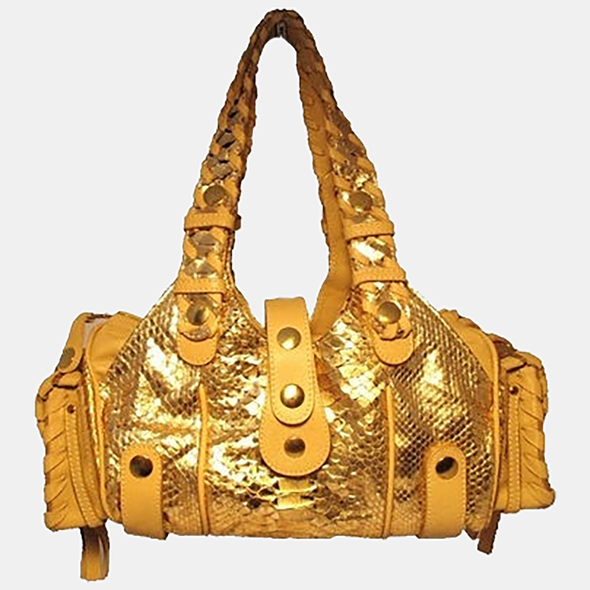 Chloe Rose Gold Snakeskin Handbag