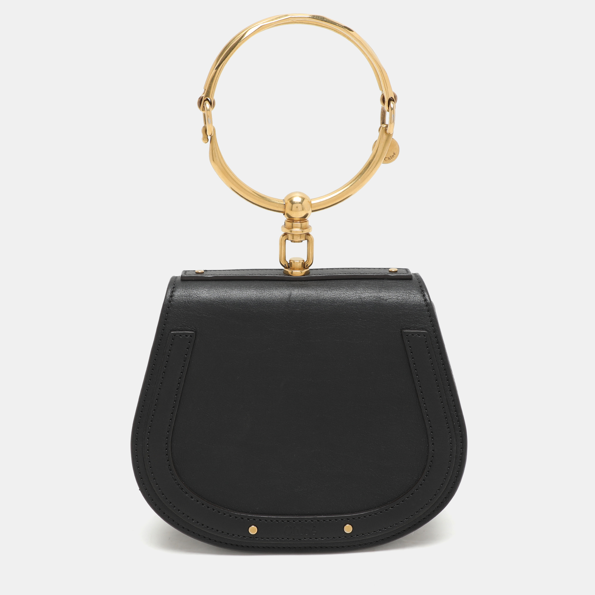 Chloé Black Leather and Suede Small Nile Bracelet Crossbody Bag
Chloé Black Leather and Suede Small Nile Bracelet Crossbody Bag