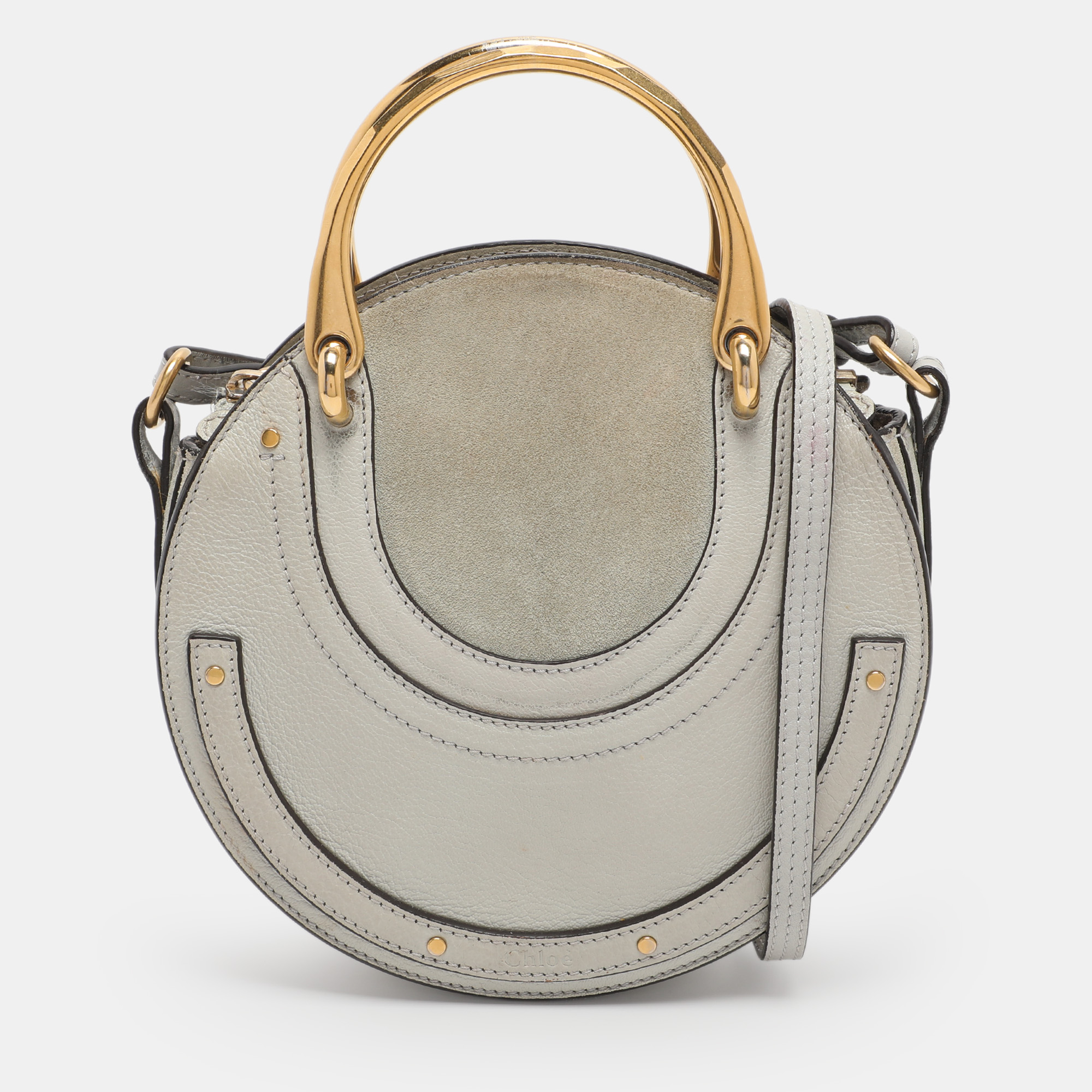 Chloe Grey Leather and Suede Small Pixie Round Crossbody Bag
Chloe Grey Leather and Suede Small Pixie Round Crossbody Bag