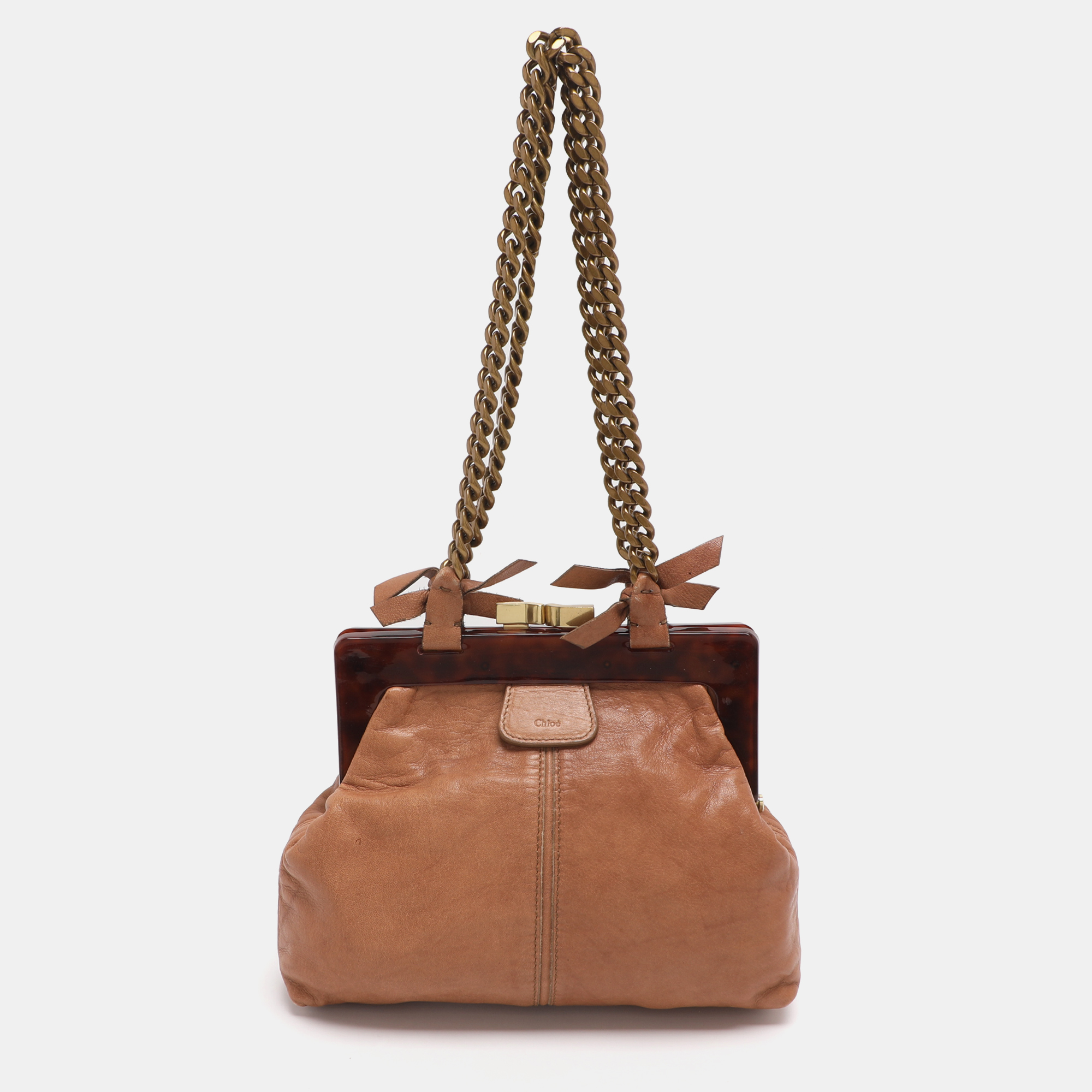 Chloe Beige Leather Frame Shoulder Bag
Chloe Beige Leather Frame Shoulder Bag