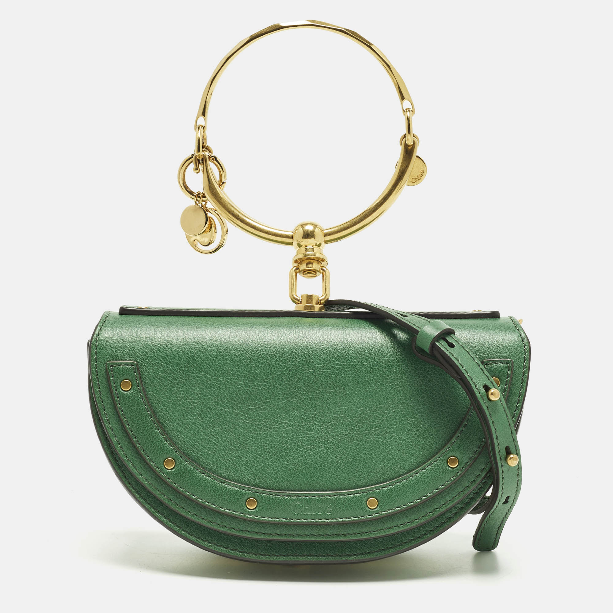 Chloe Nile Minaudiere Bracelet Green Leather Shoulder Bag
Chloe Nile Minaudiere Bracelet Green Leather Shoulder Bag