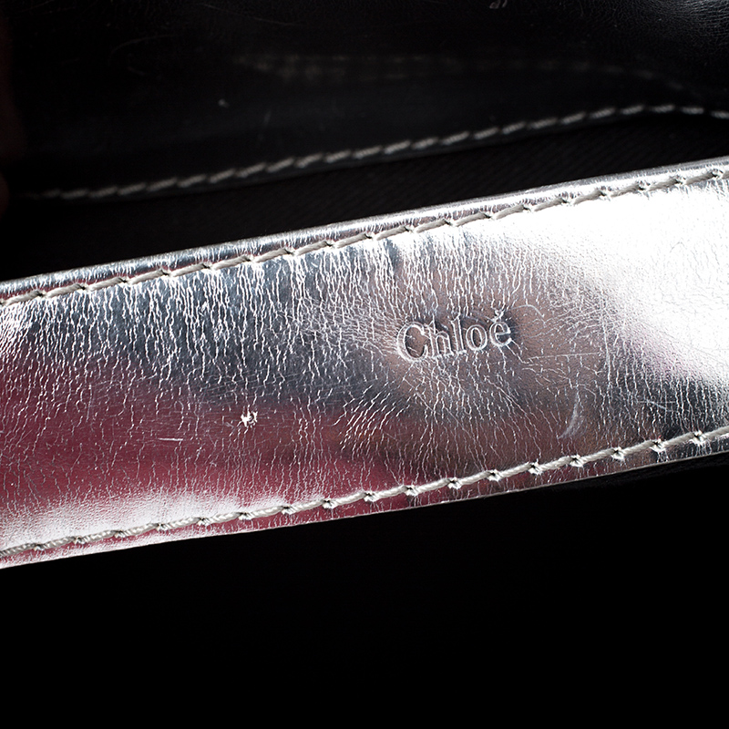 Chloe Metallic Silver Leather Fanny Crossbody Bag