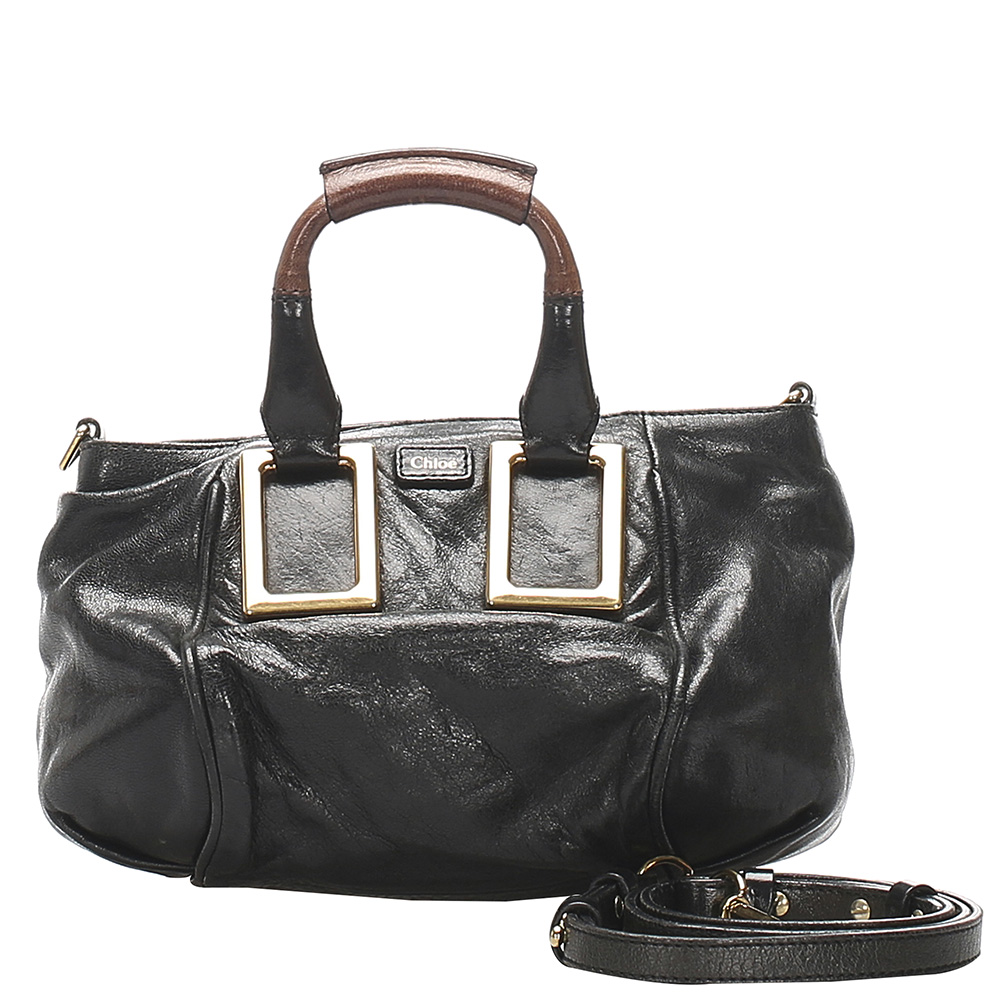 Image of Chloe Black Leather Ethel Satchel