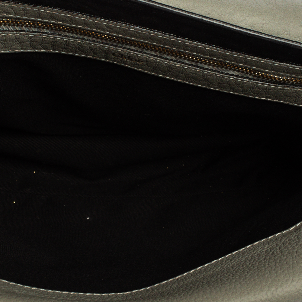 Chloe Grey Leather Medium Sally Flap Shoulder Bag