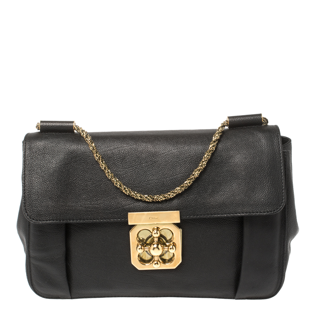Image of Chloe Back Leather Medium Elsie Shoulder Bag