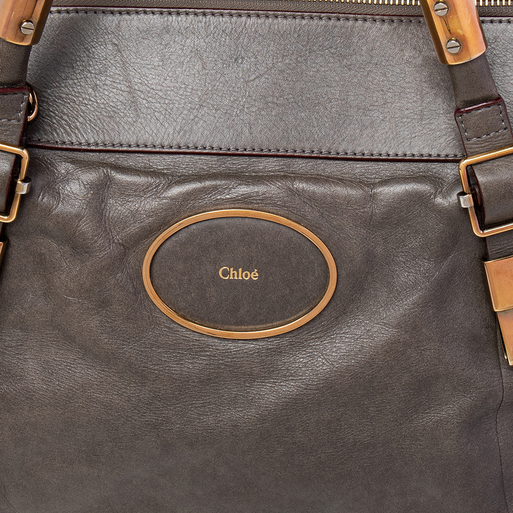 Chloé Grey Leather Satchel