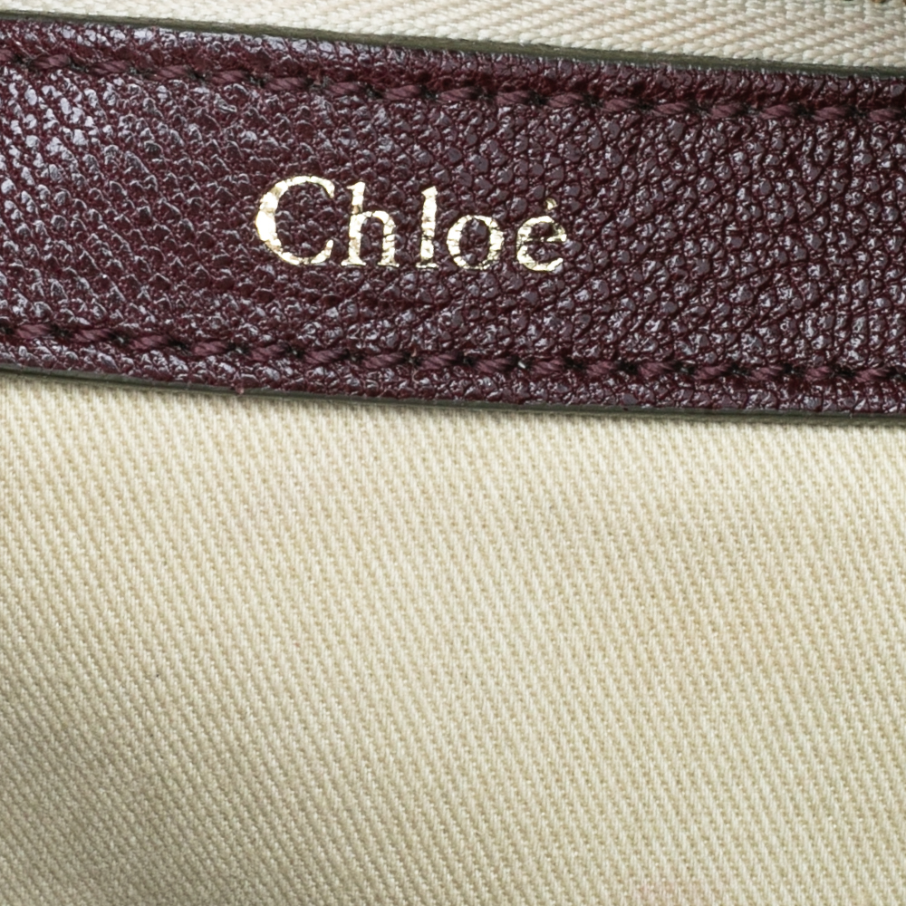 Chloe Burgundy Leather Chain Tote