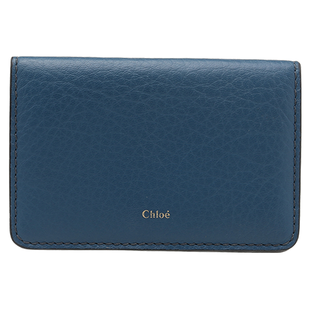 Chloe Navy Blue Leather Card Case