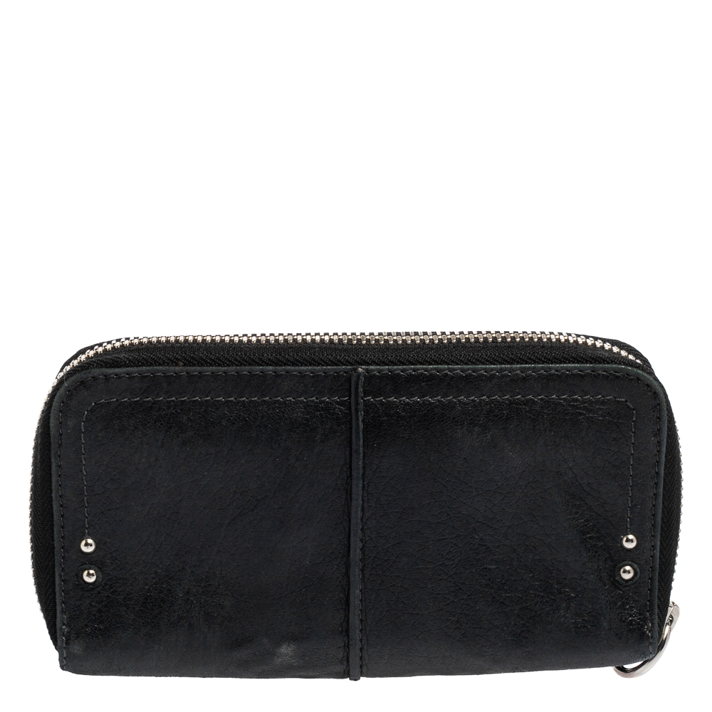 Chloe Black Leather Zip Around Paddington Wallet