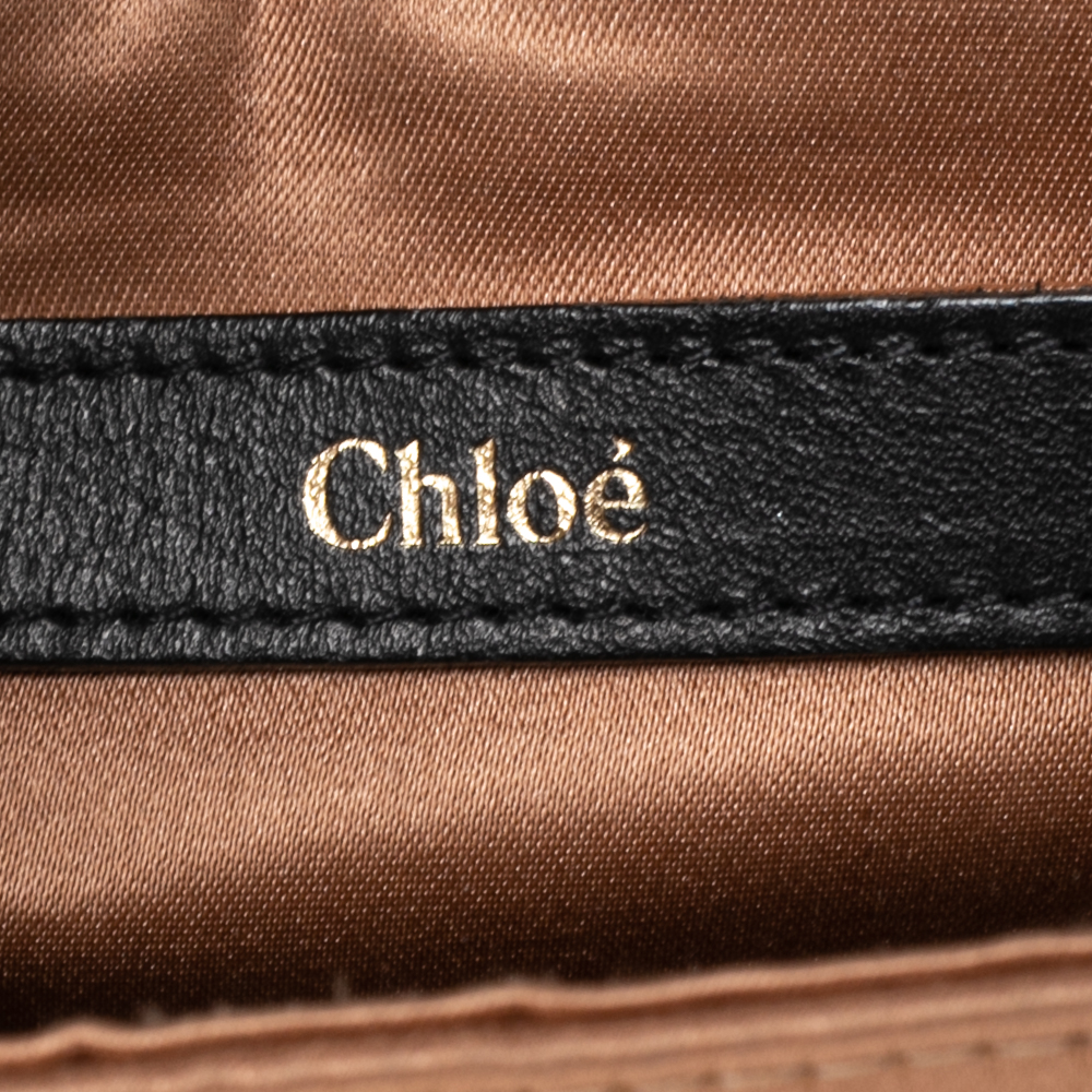 Chloe Black/Beige Leather And Satin Mini Sally Shoulder Bag