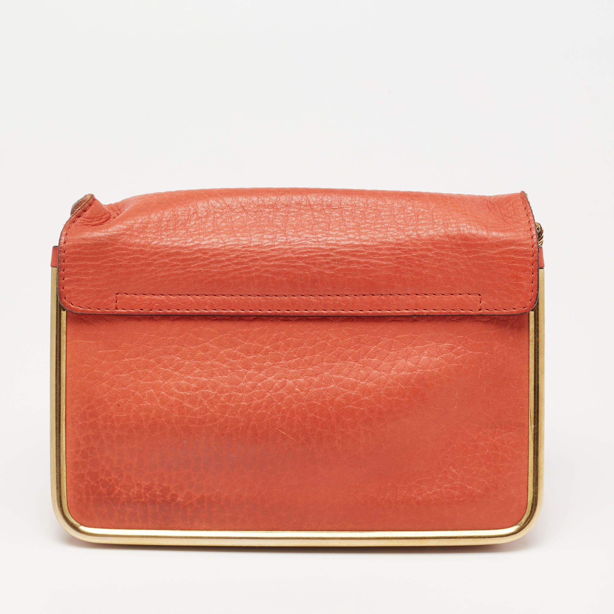 Chloe Burnt Orange Leather Small Sally Shoulder Bag