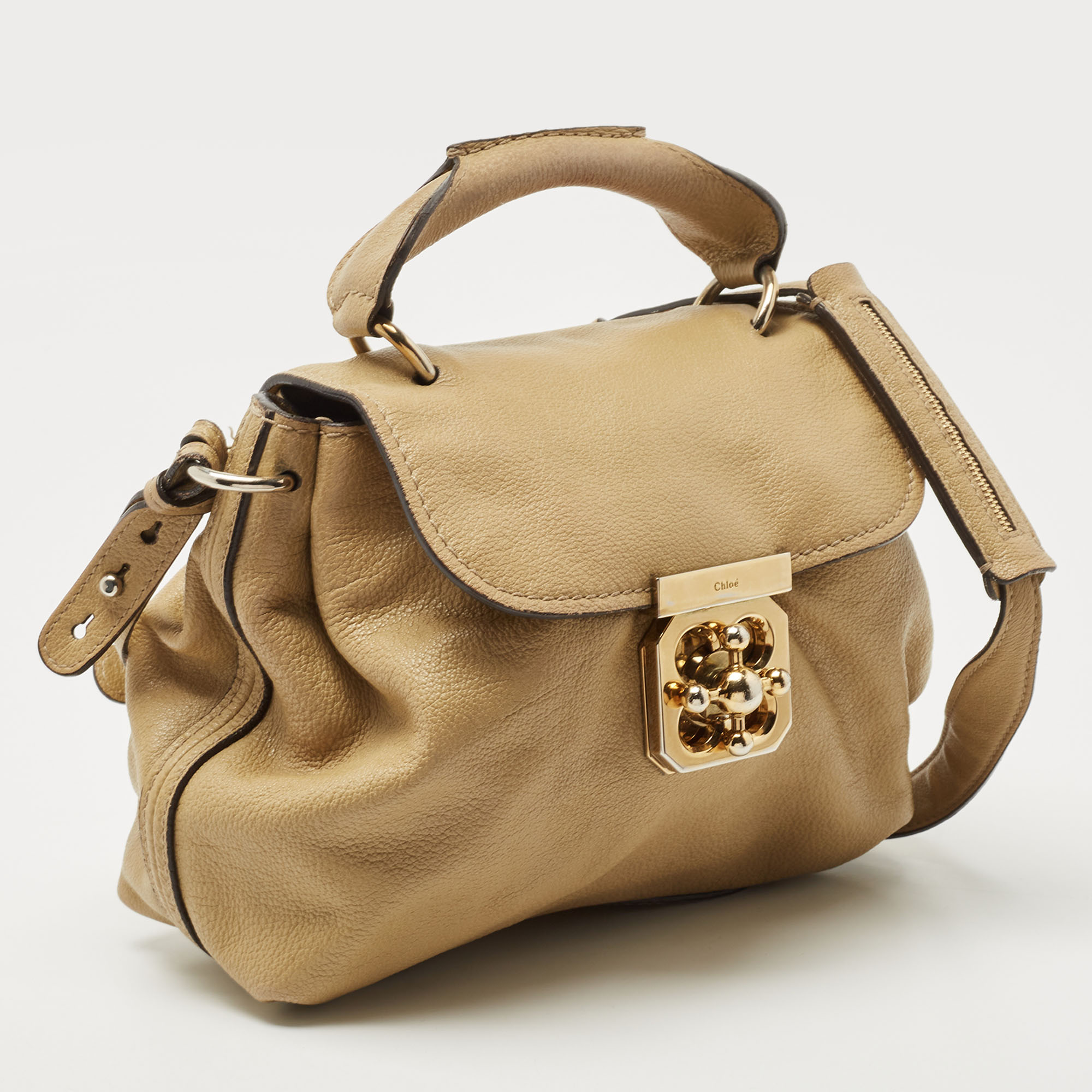 Chloe Olive Green Leather Elsie Top Handle Bag
