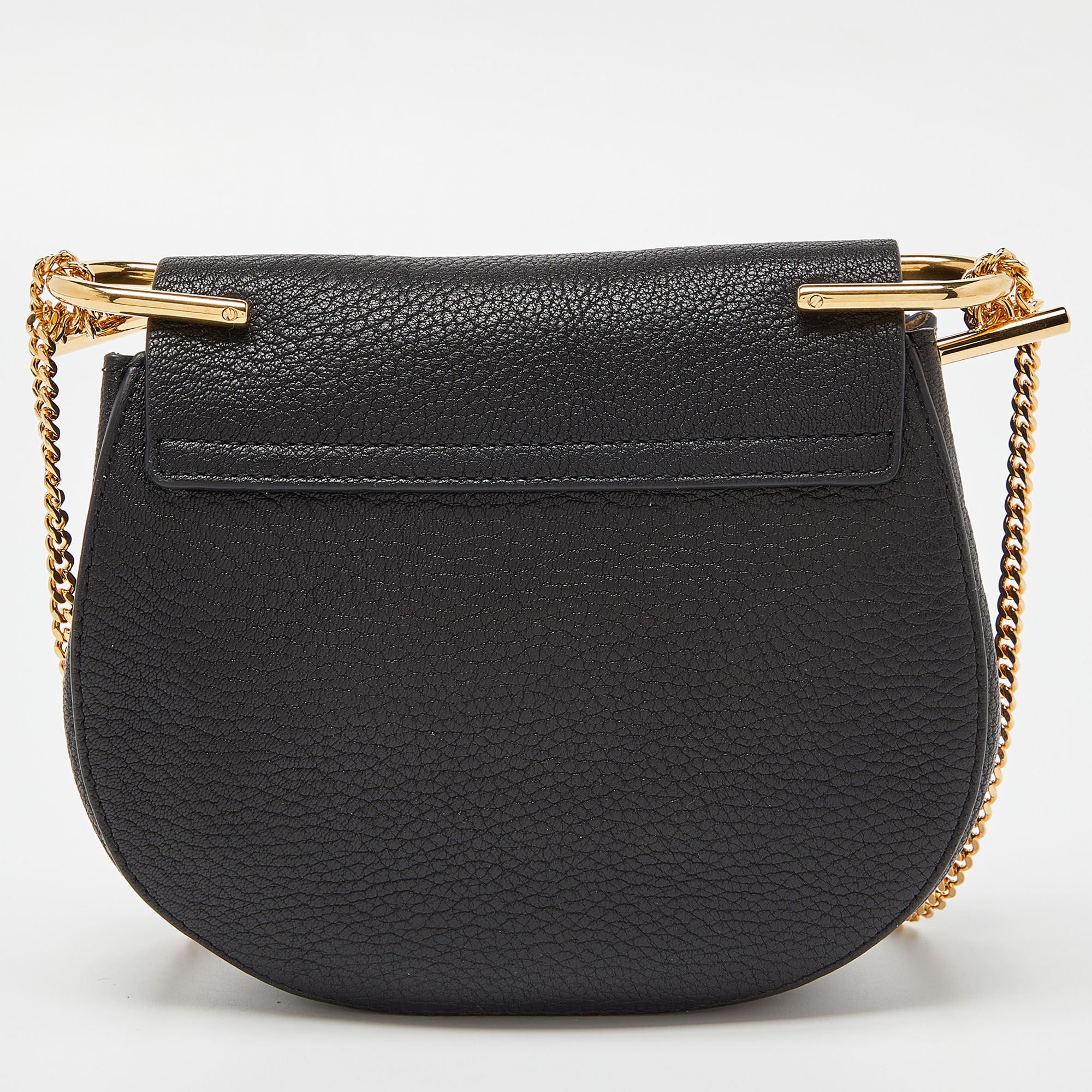Chloé Black Leather Mini Drew Chian Shoulder Bag