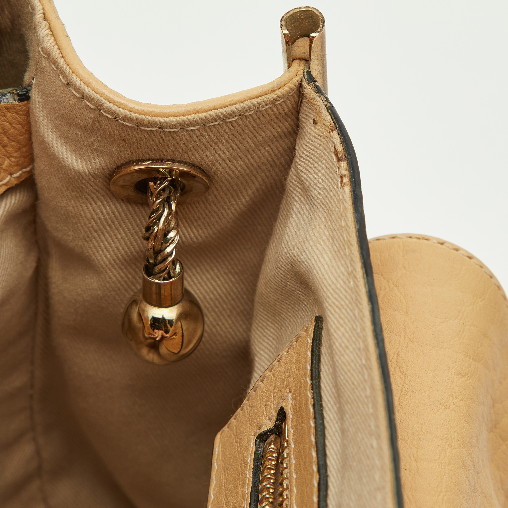 Chloe Beige Leather Medium Sally Shoulder Bag