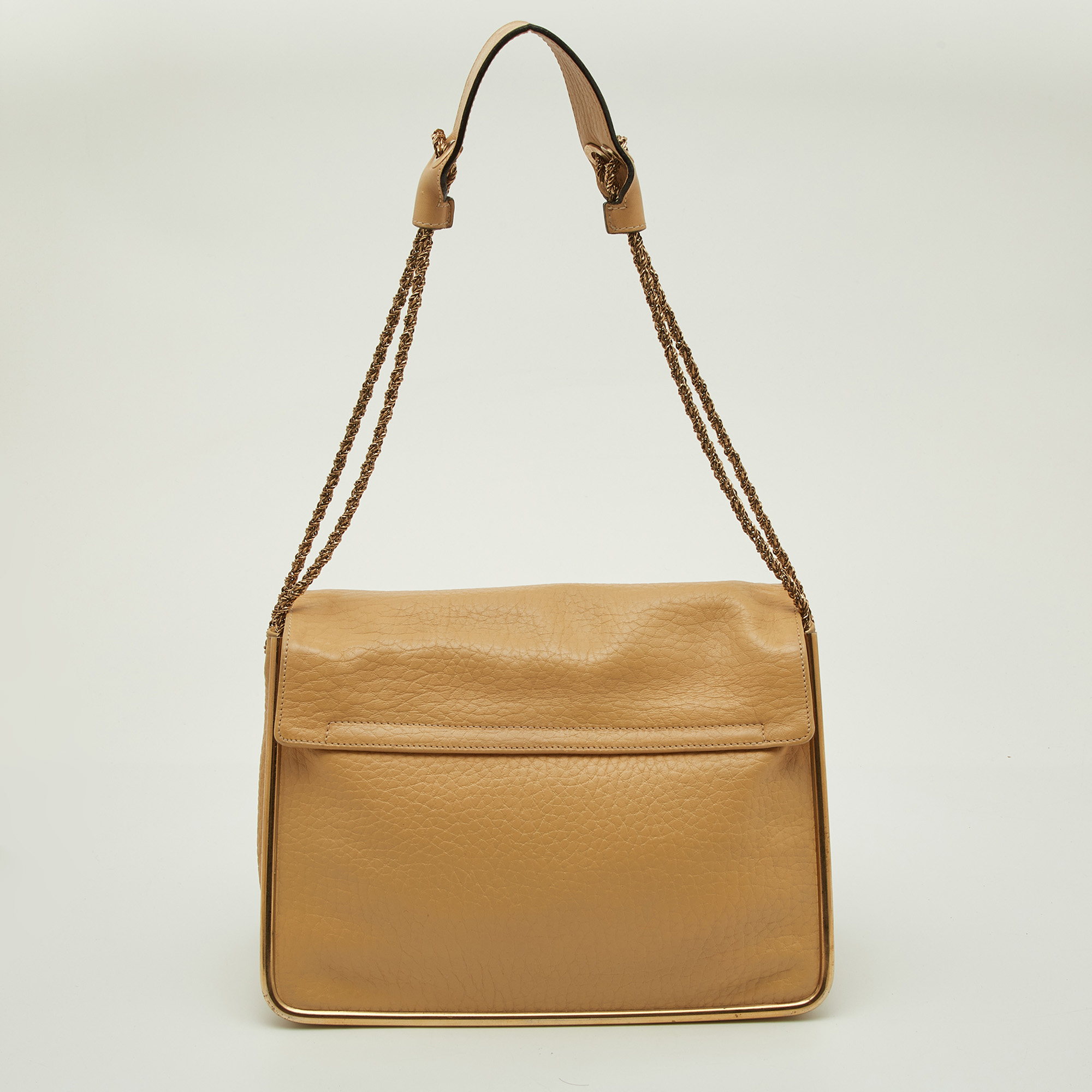 Chloe Beige Leather Medium Sally Shoulder Bag