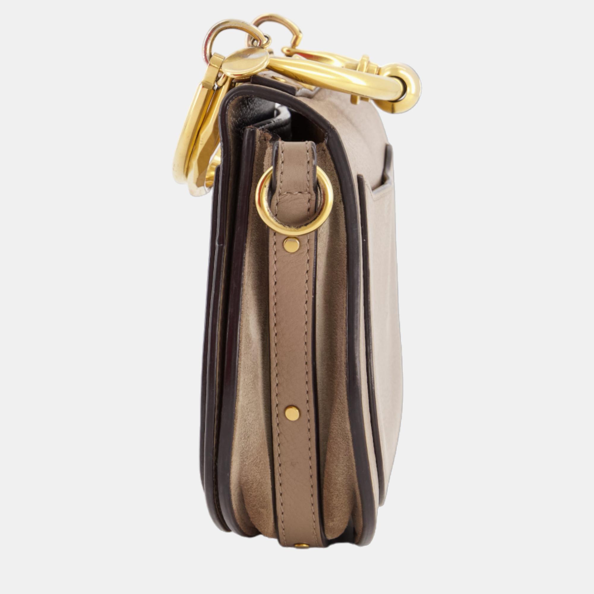 Chloe Brown Nile Leather Handbag With Gold Hardware