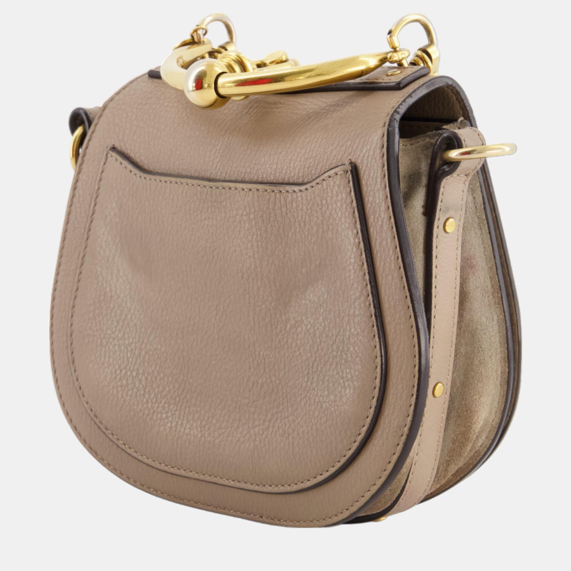 Chloe Brown Nile Leather Handbag With Gold Hardware
