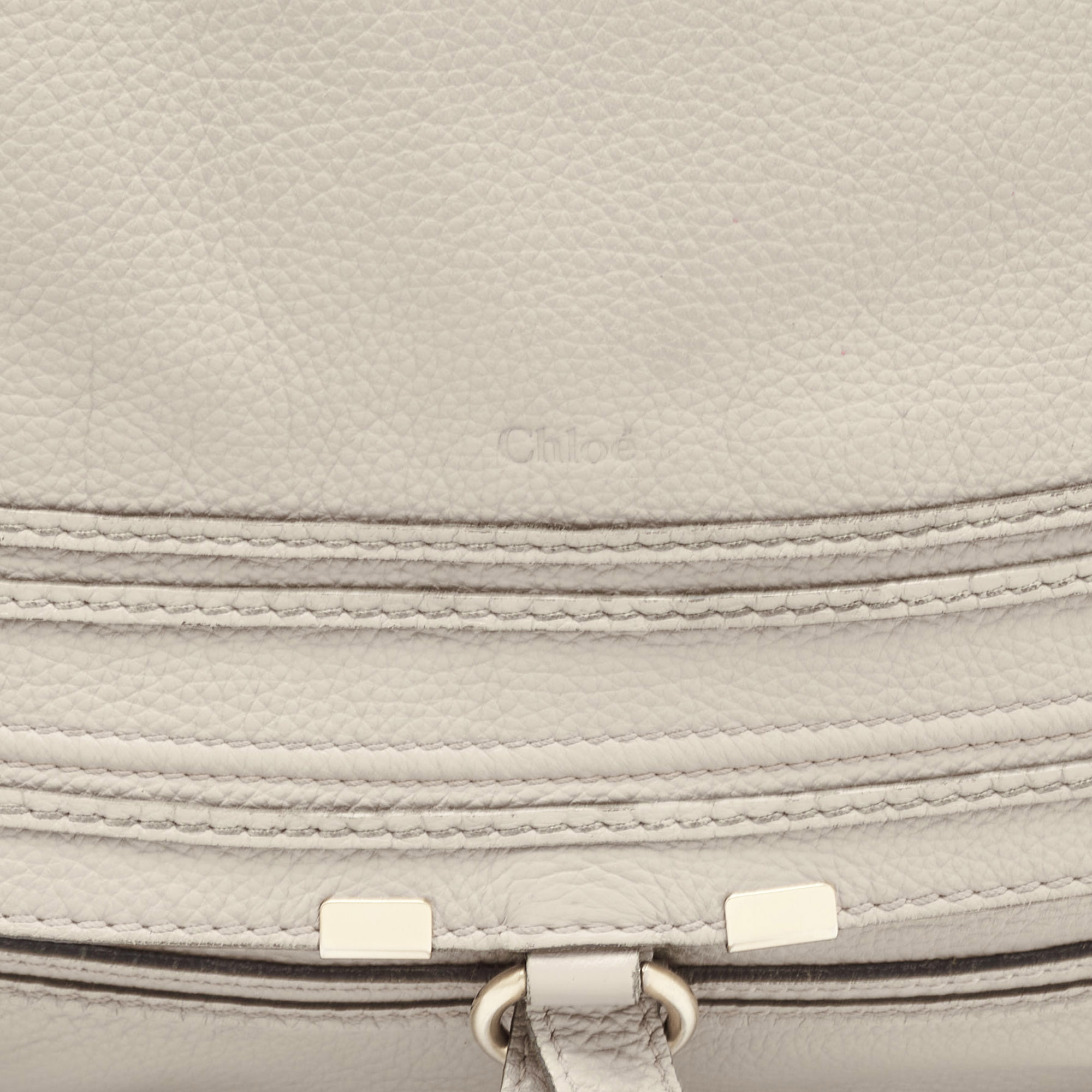 Chloe Grey Leather Large Marcie Shoulder Bag