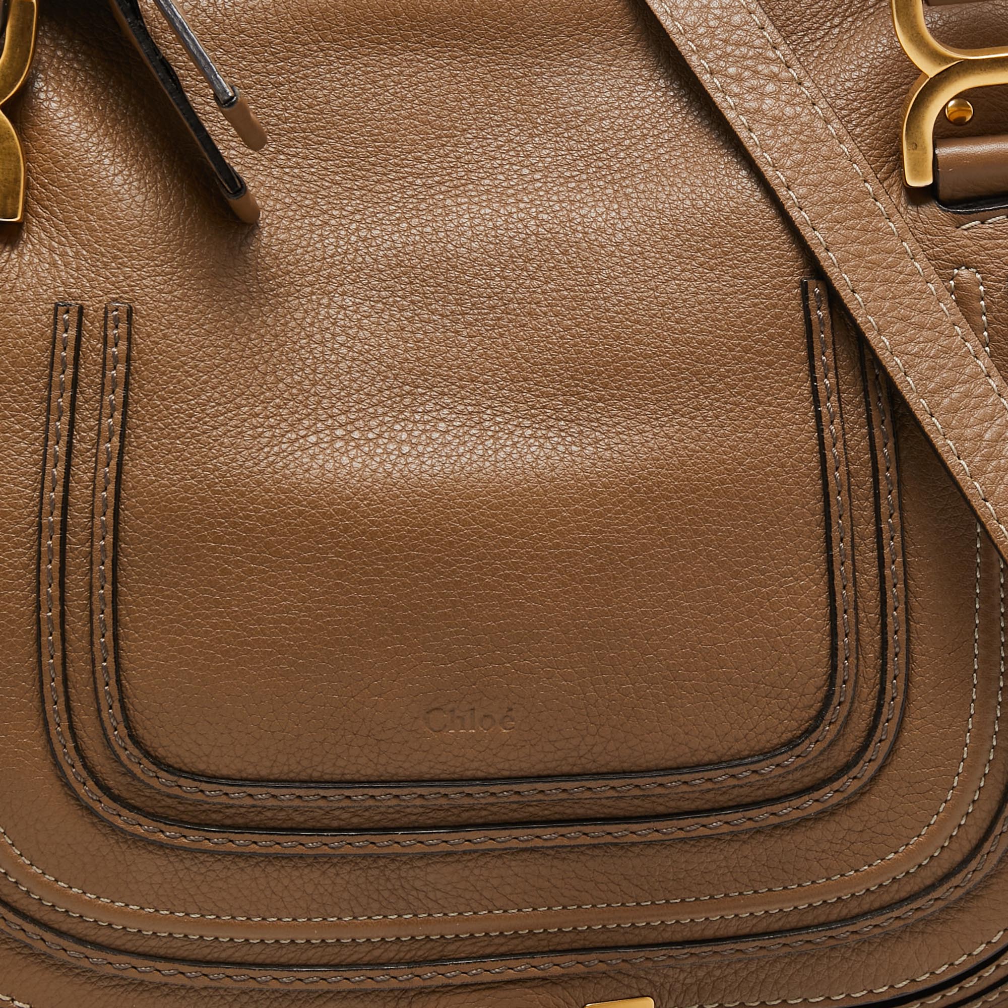 Chloe Brown Leather Medium Marcie Shoulder Bag