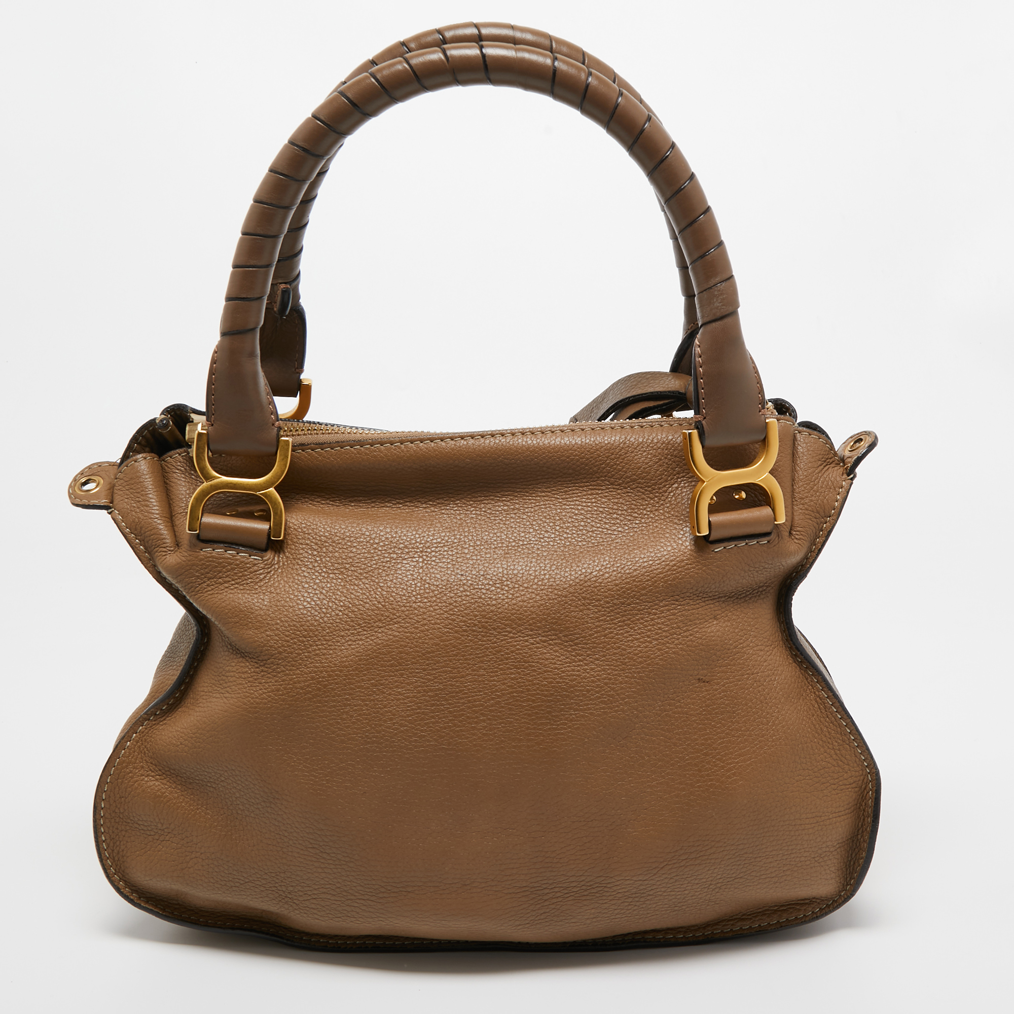 Chloe Brown Leather Medium Marcie Shoulder Bag
