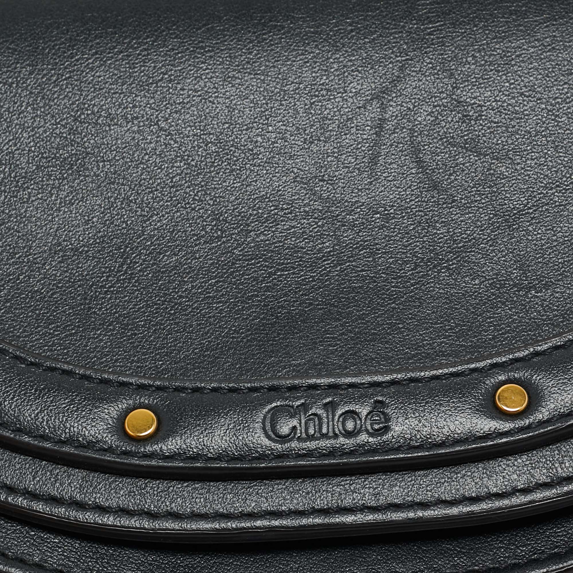 Chloé Black Leather Nile Bracelet Minaudiere Crossbody Bag