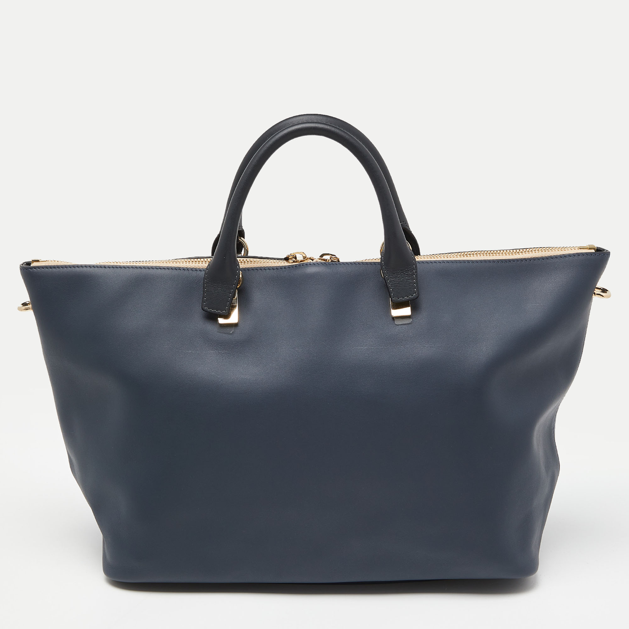 Chloe Two Tone Blue Leather Large Baylee Tote