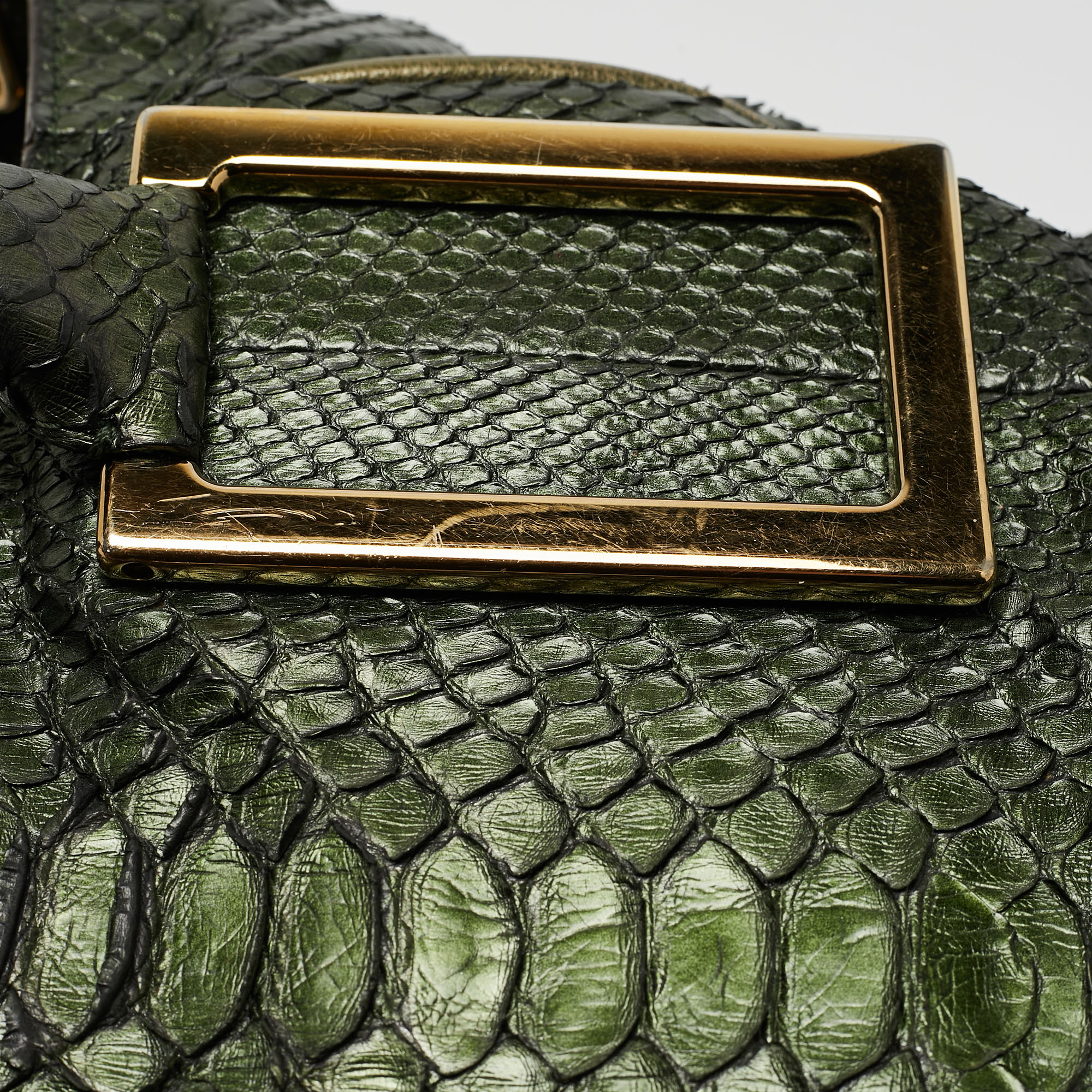 Chloe Green Python And Leather Ethel Tote