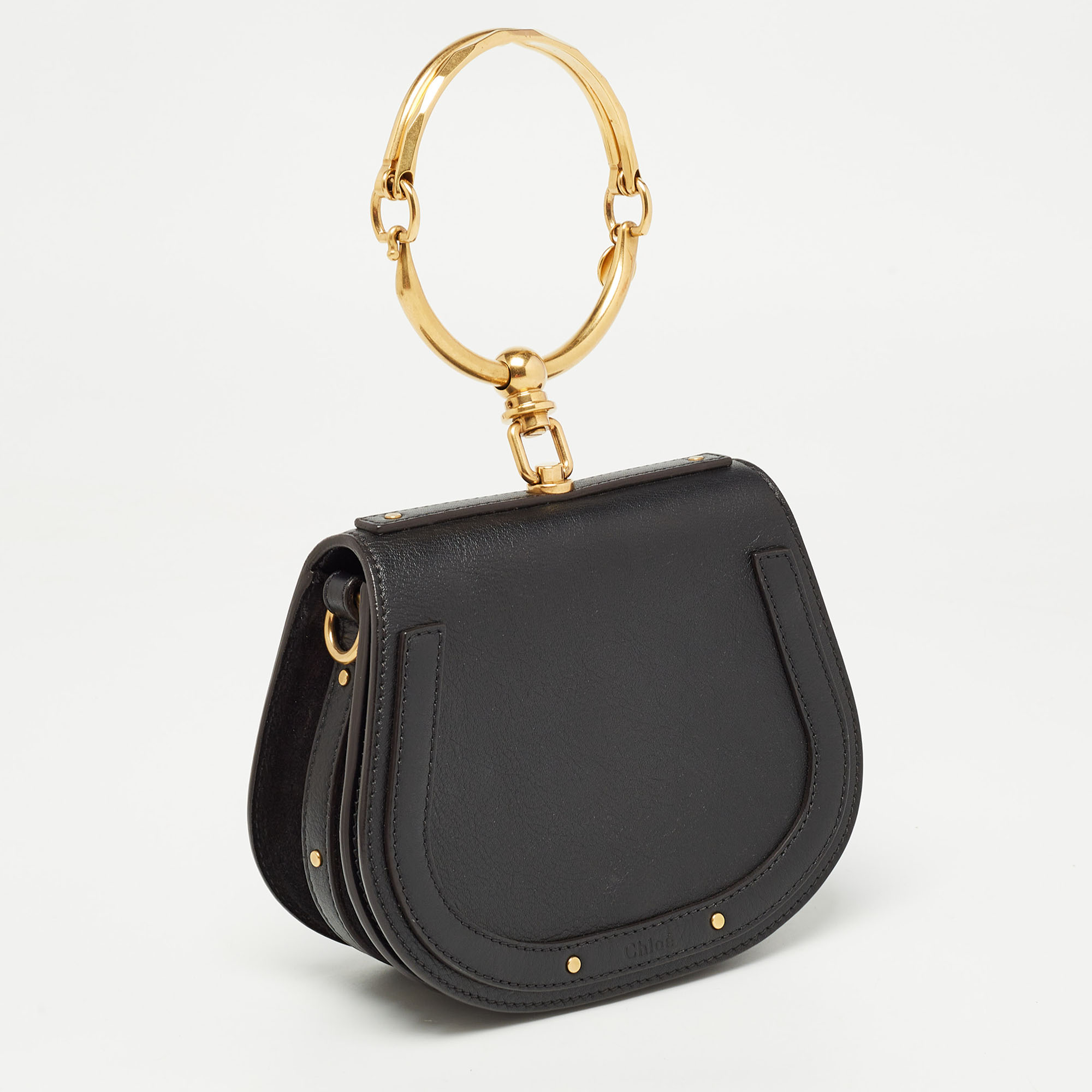 Chloe Black Leather Small Nile Bracelet Bag