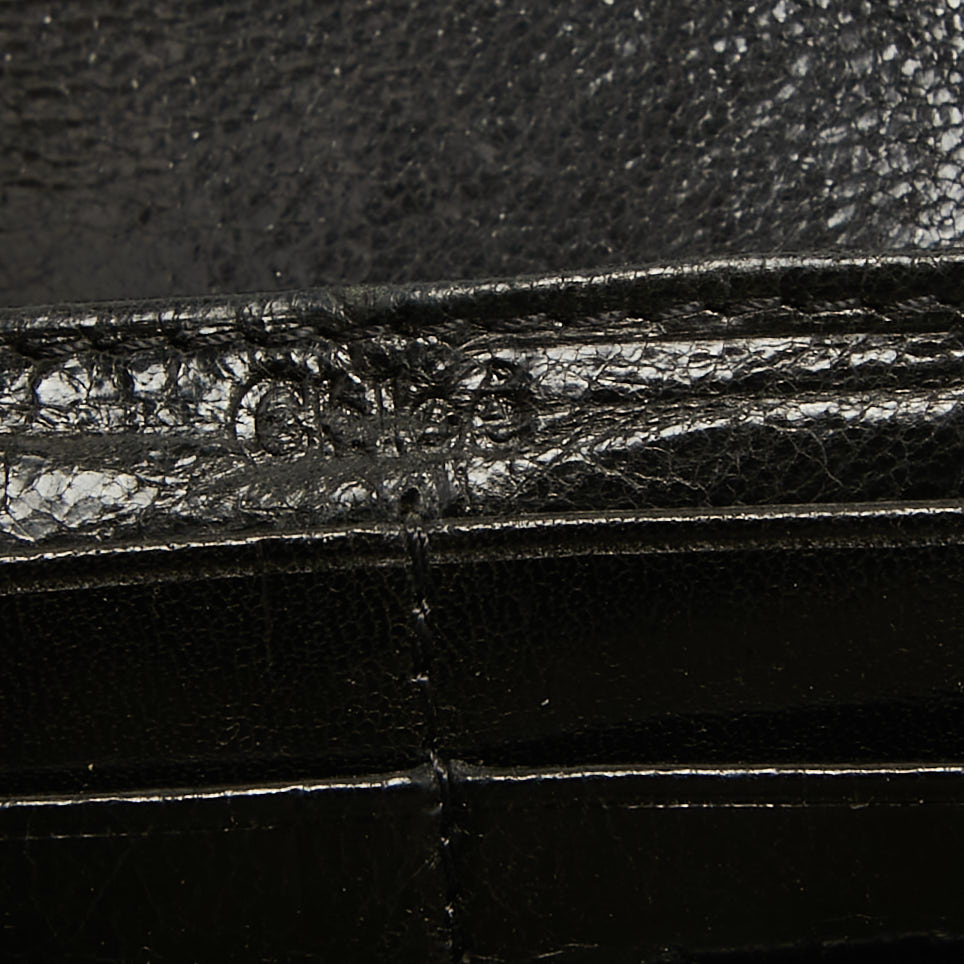 Chloe Black Leather Logo Continental Wallet