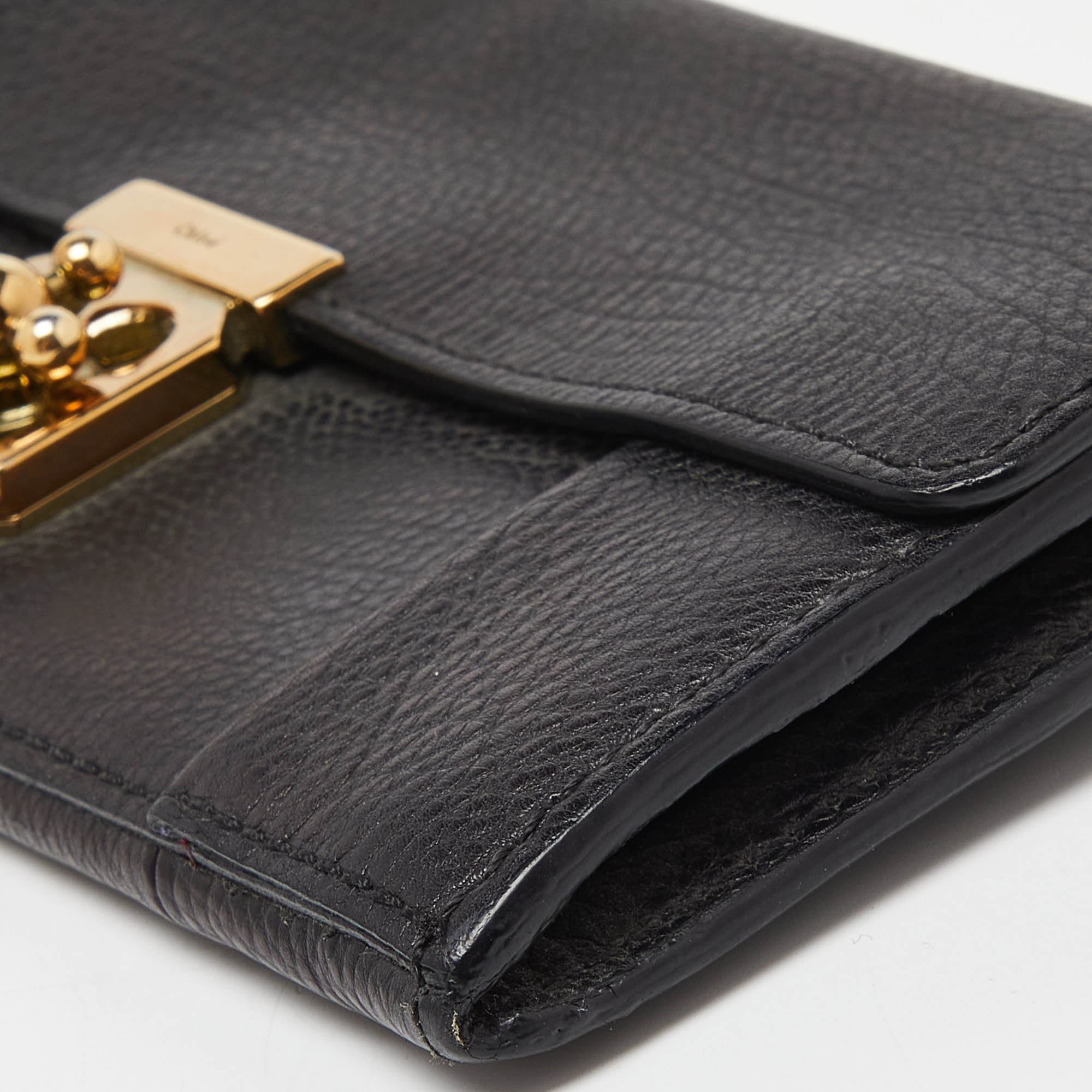 Chloe Black Leather Elsie Continental Wallet