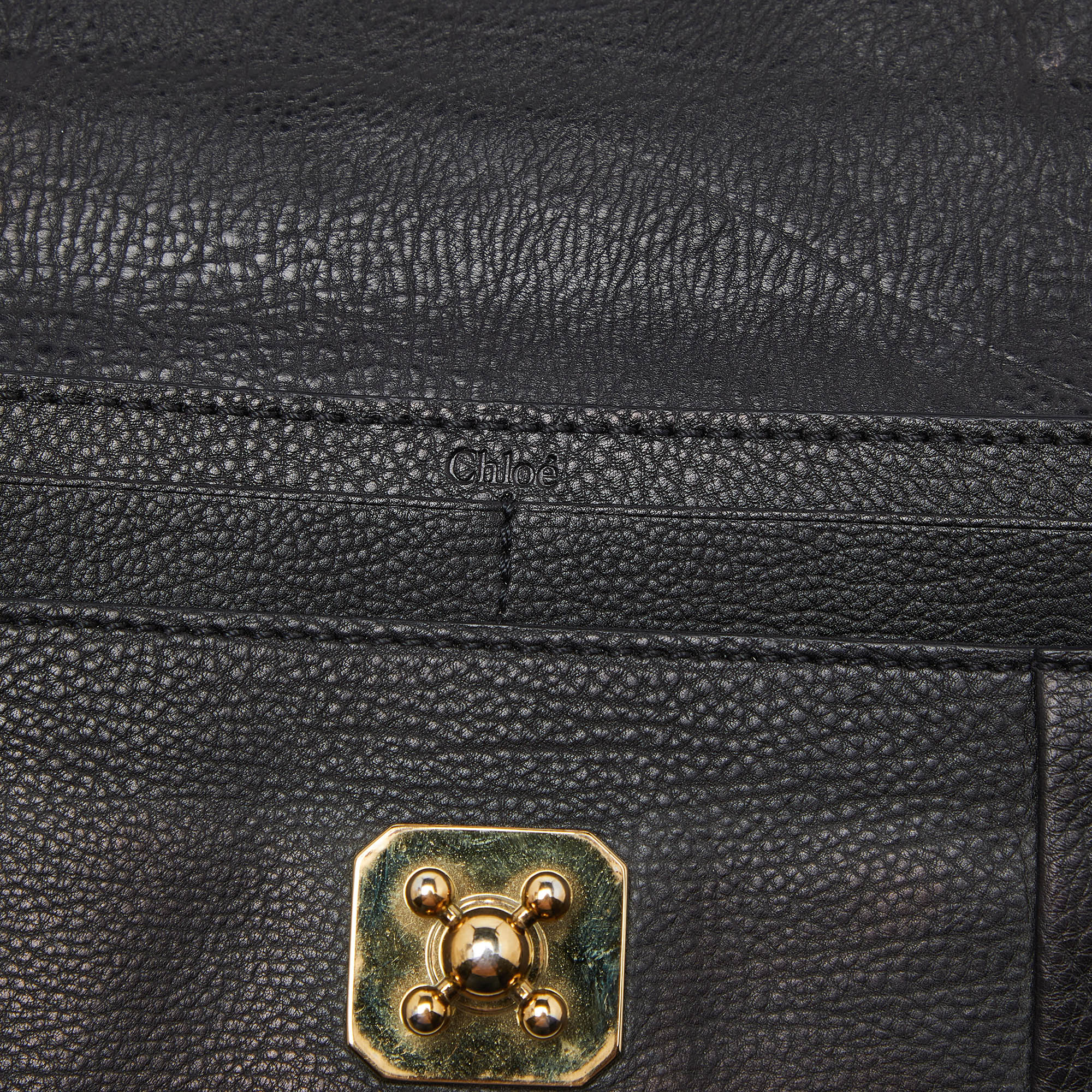 Chloe Black Leather Elsie Continental Wallet