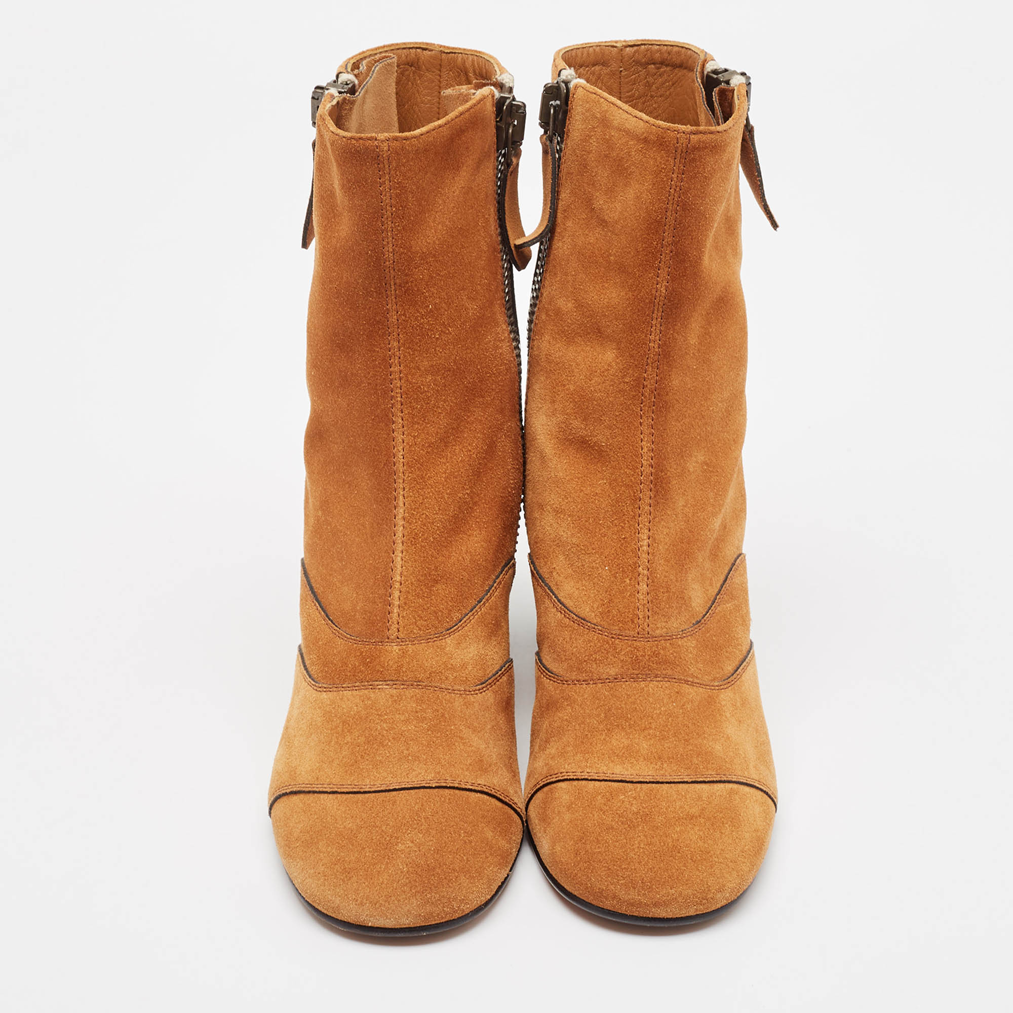 Chloe Brown Suede Ankle Boots Size 37.5