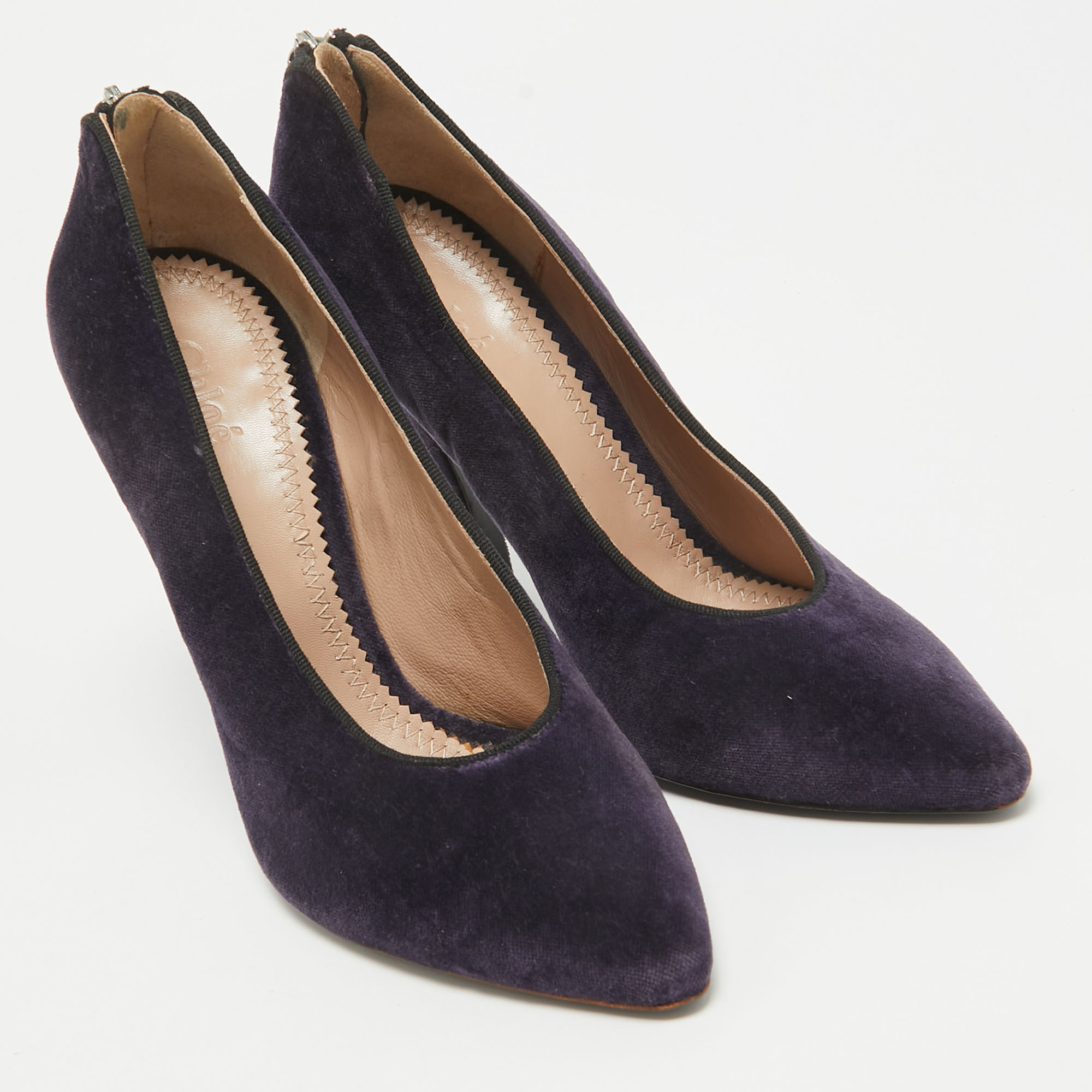 Chloe Purple Velvet Pumps Size 37