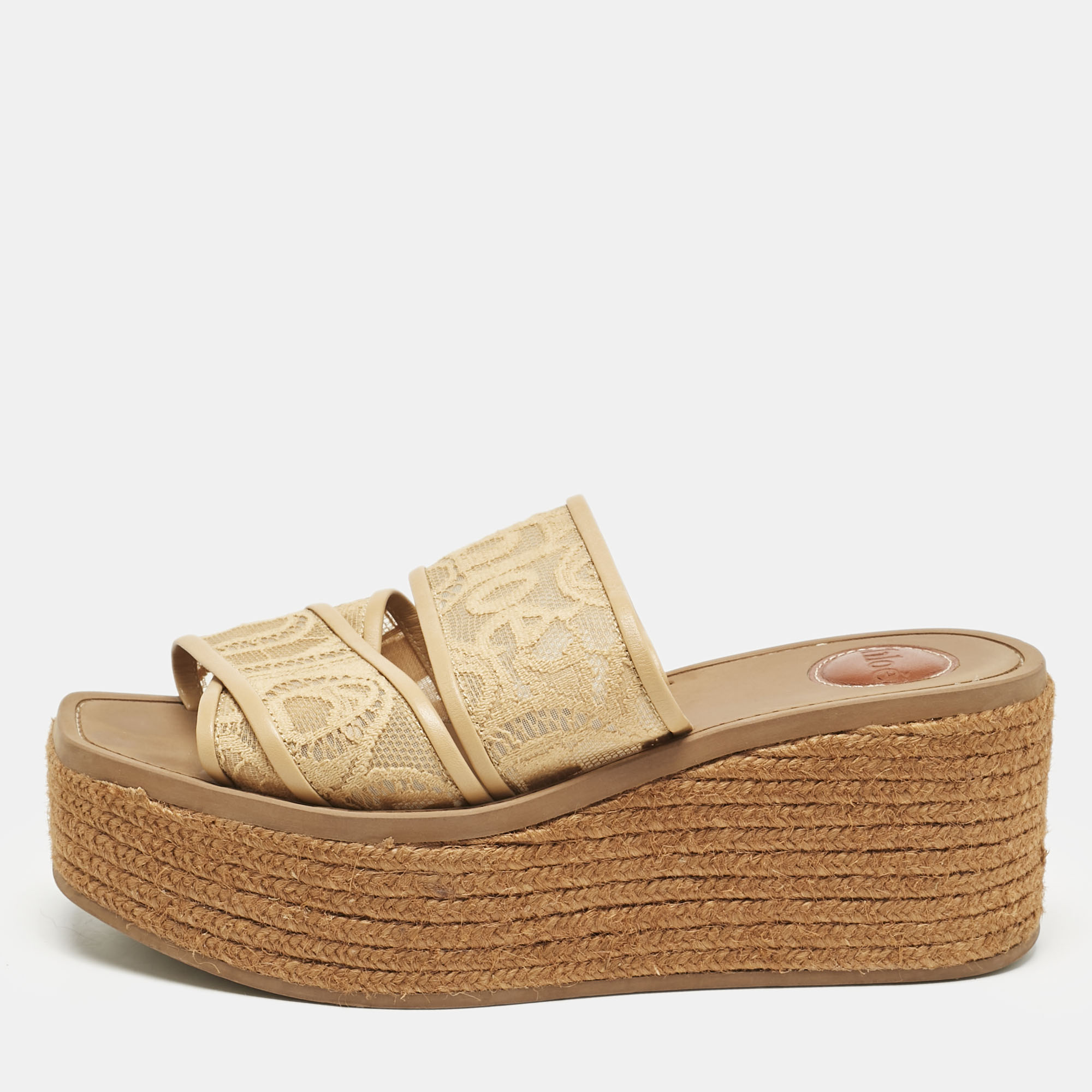 Chloe Beige Canvas Logo Print Woody Wedge Platform Slide Sandals Size
Chloe Beige Canvas Logo Print Woody Wedge Platform Slide Sandals Size