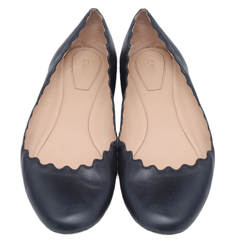 Chloe Black Leather Lauren Ballet Flats Size 36