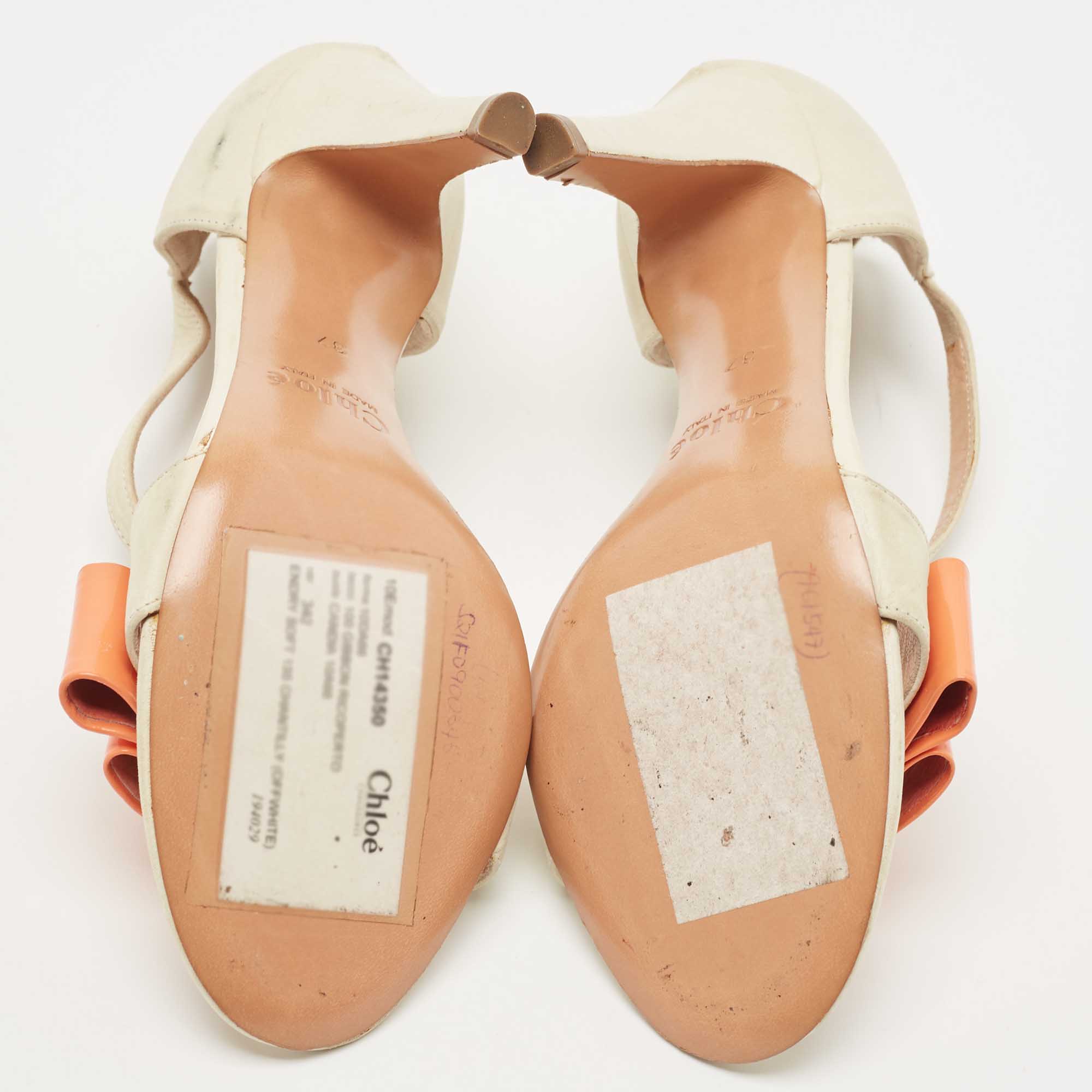 Chloe Cream Nubuck Leather Ankle Strap Sandals Size 37