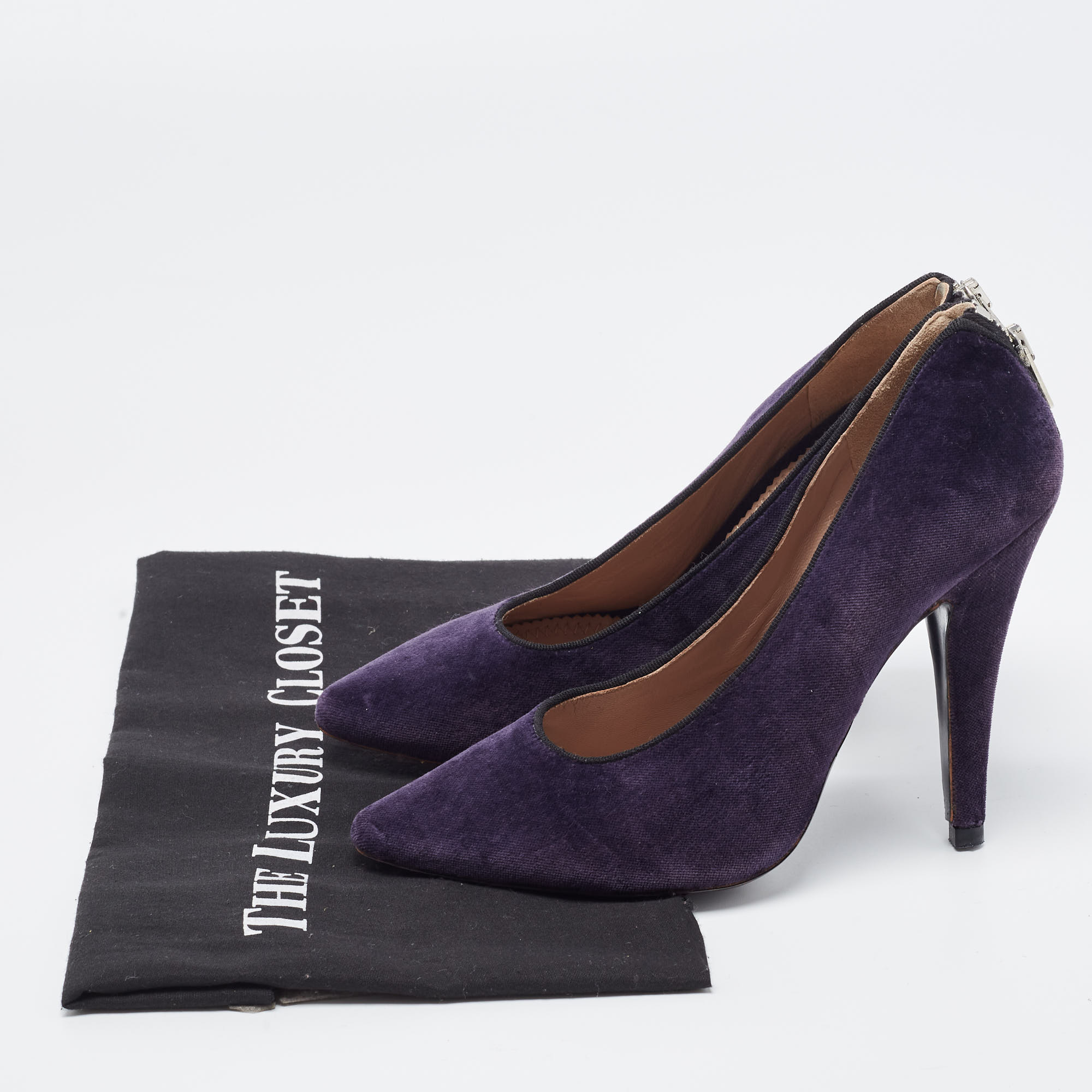 Chloe Purple Velvet Pointed Toe Pumps  Size 37