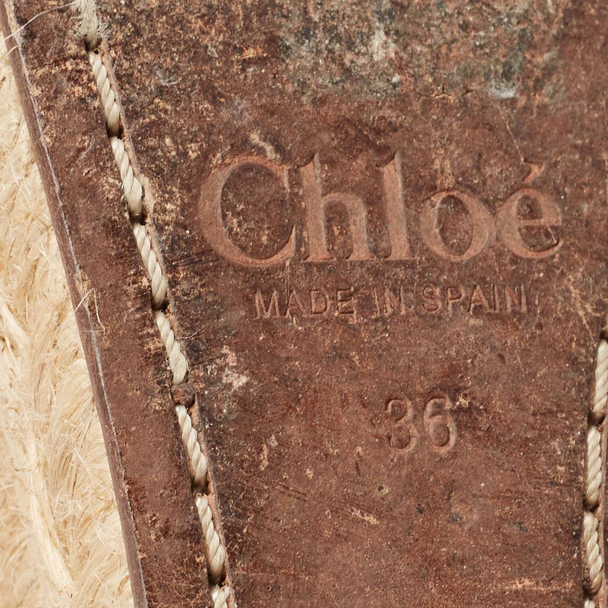Chloe Blue Suede Lauren  Wedge Espadrille Sandals Size 36
