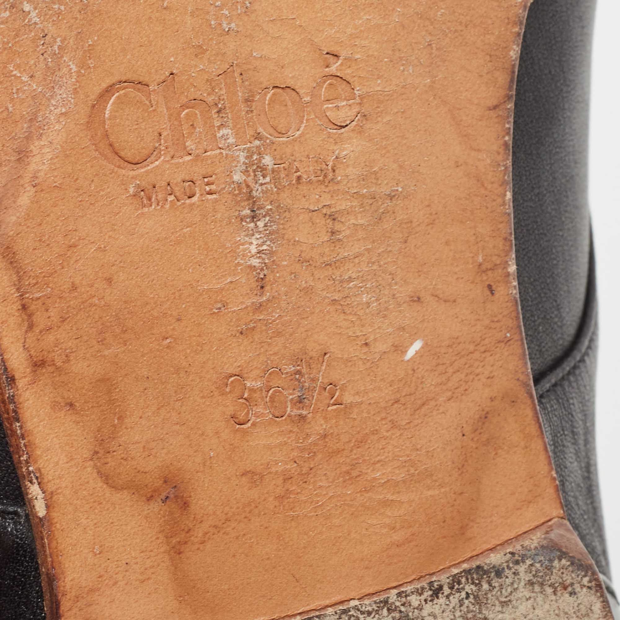 Chloe Black Leather Lace Up Derby Size 36.5