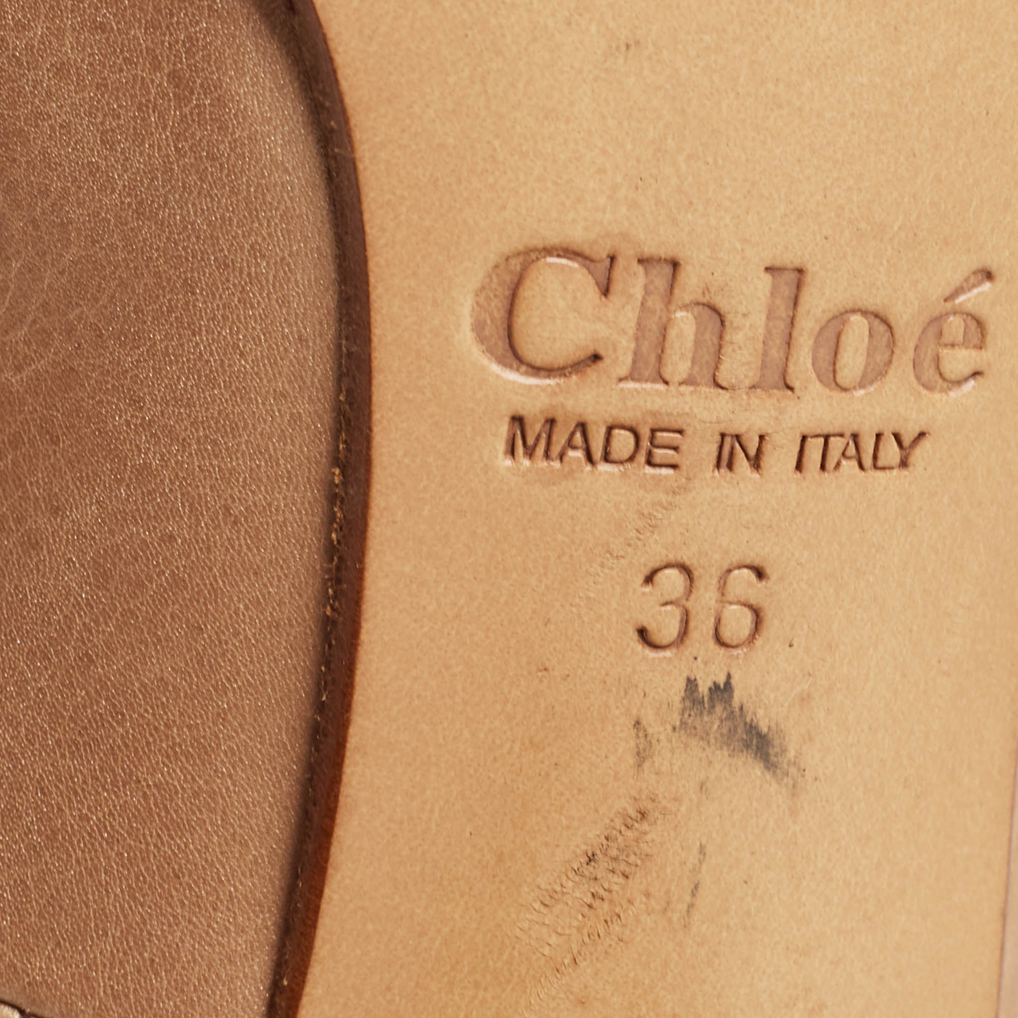 Chloe Metallic Gold Leather Buckle Pumps Size 36