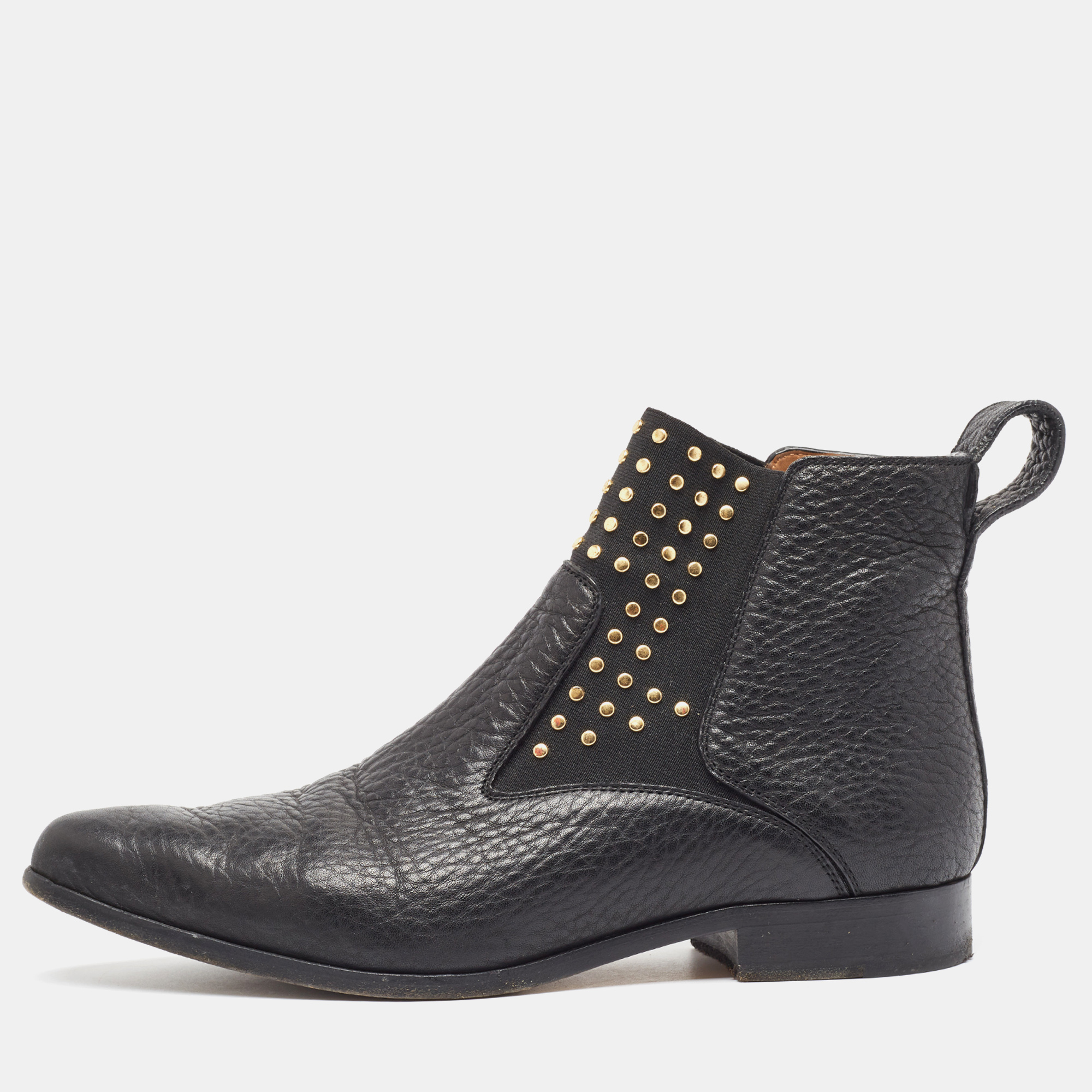 Chloe black leather embellished ankle boots size 38