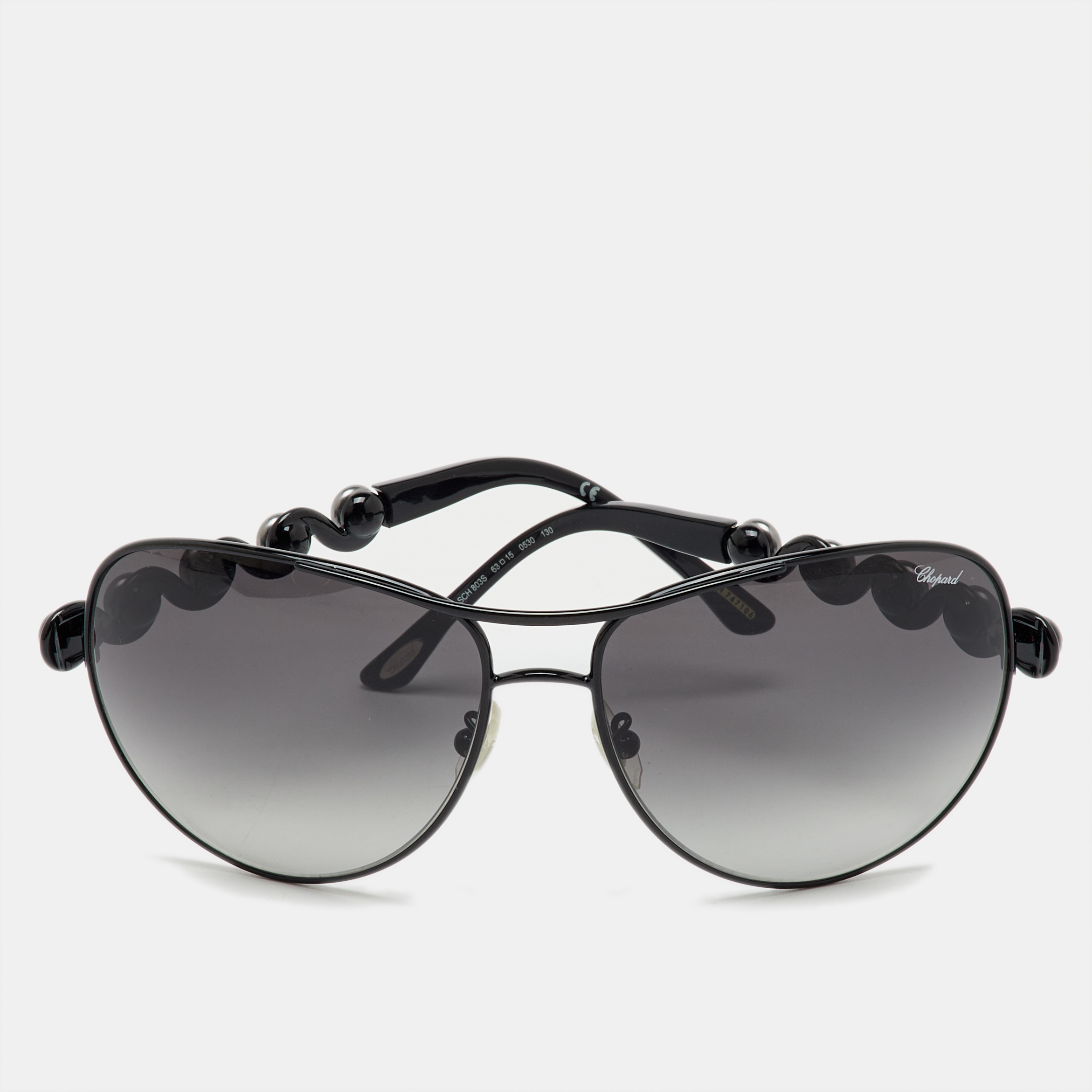 Chopard Black Tone/Grey Gradient Embellished Swirl SCH803S Aviator Sunglasses
Chopard Black Tone/Grey Gradient Embellished Swirl SCH803S Aviator Sunglasses
