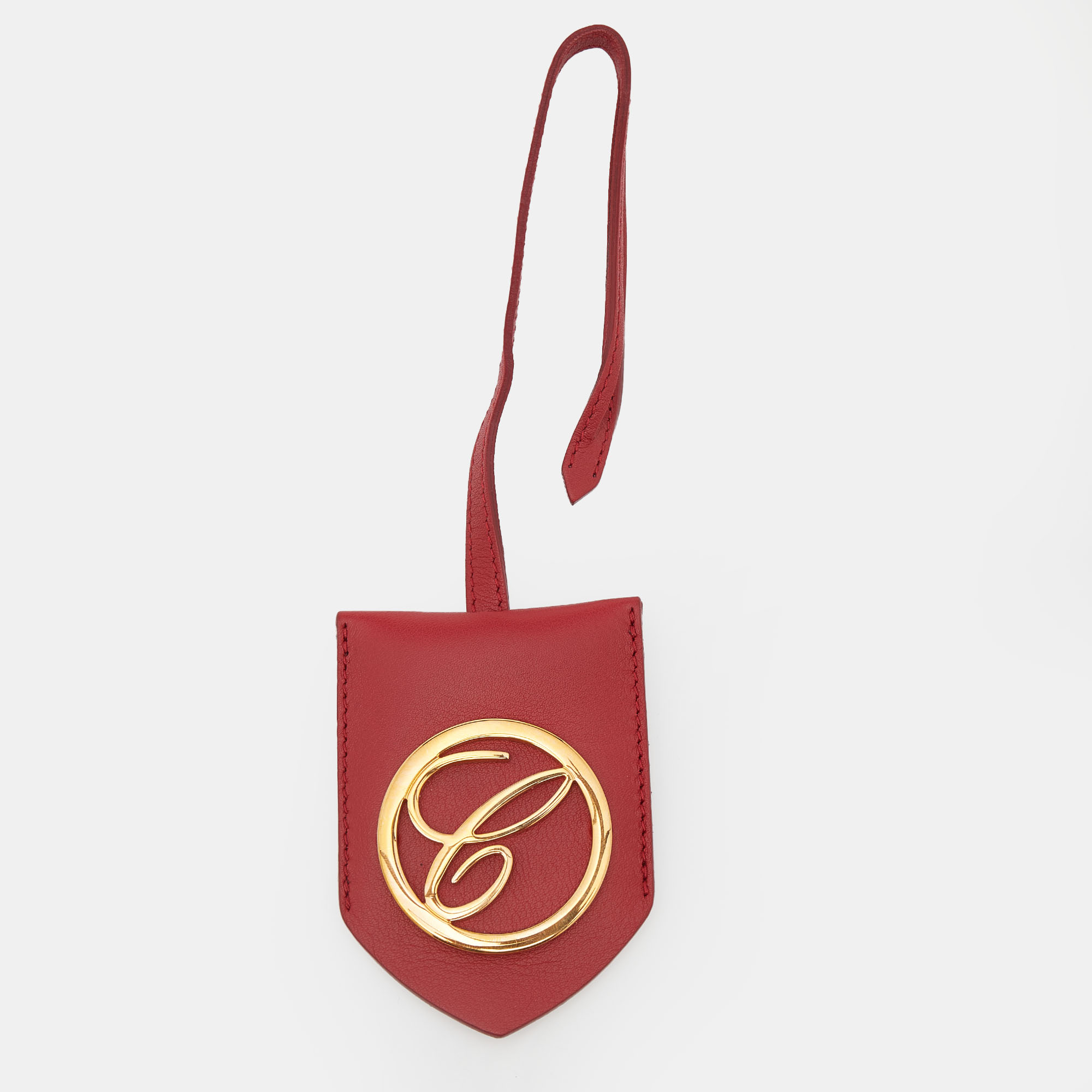 Chopard Red Leather Logo Charm Key Holder