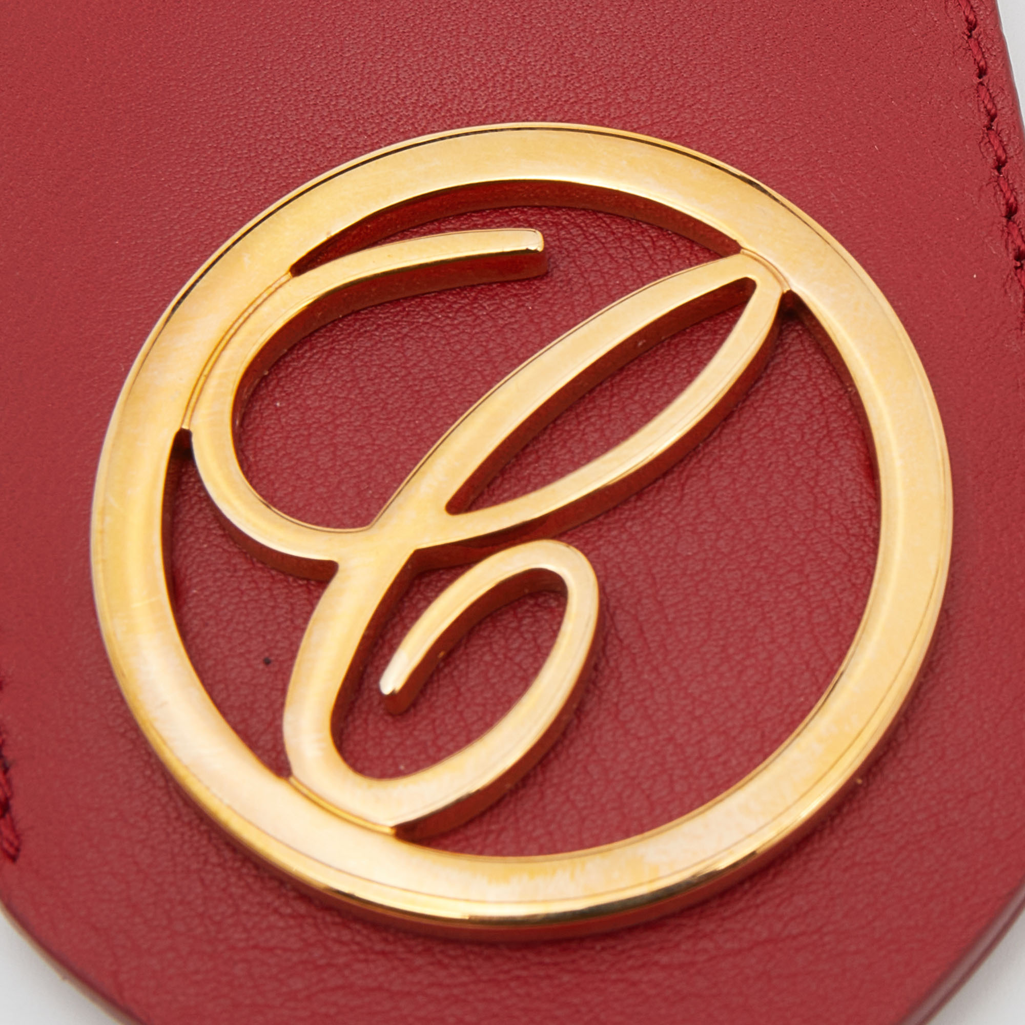 Chopard Red Leather Logo Charm Key Holder