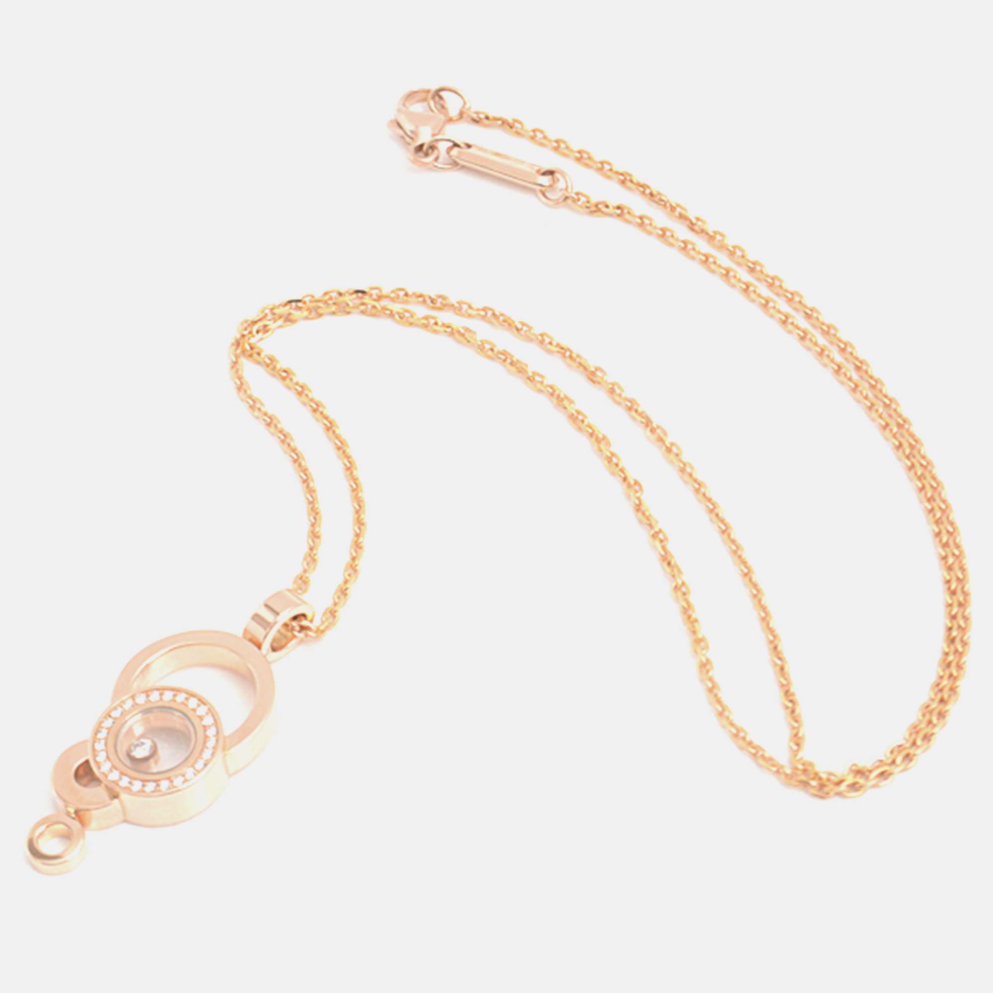 Chopard 18K Rose Gold And Diamond Happy Bubbles Pendant Necklace